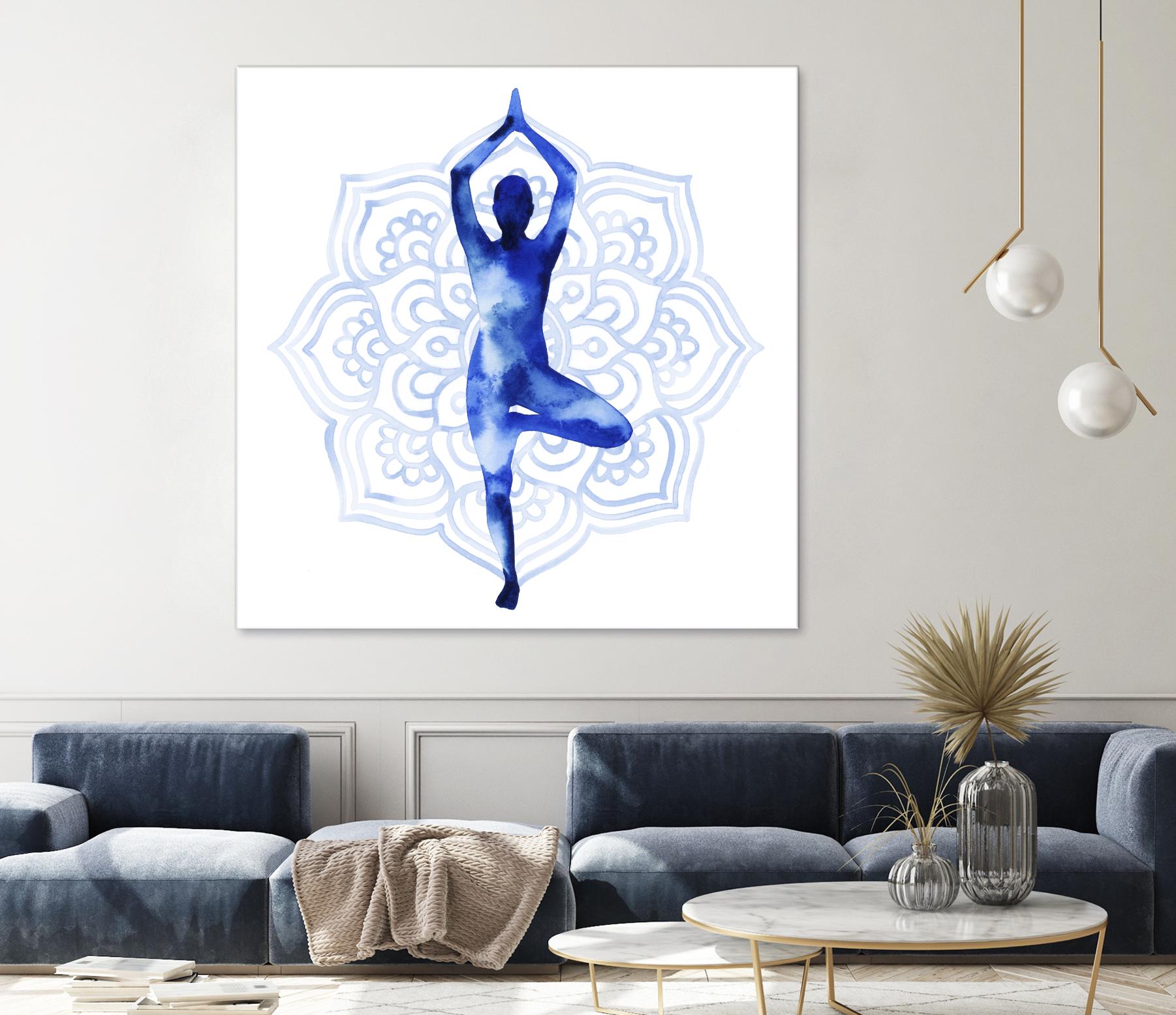Yoga Flow III by Grace Popp on GIANT ART - blue leisure