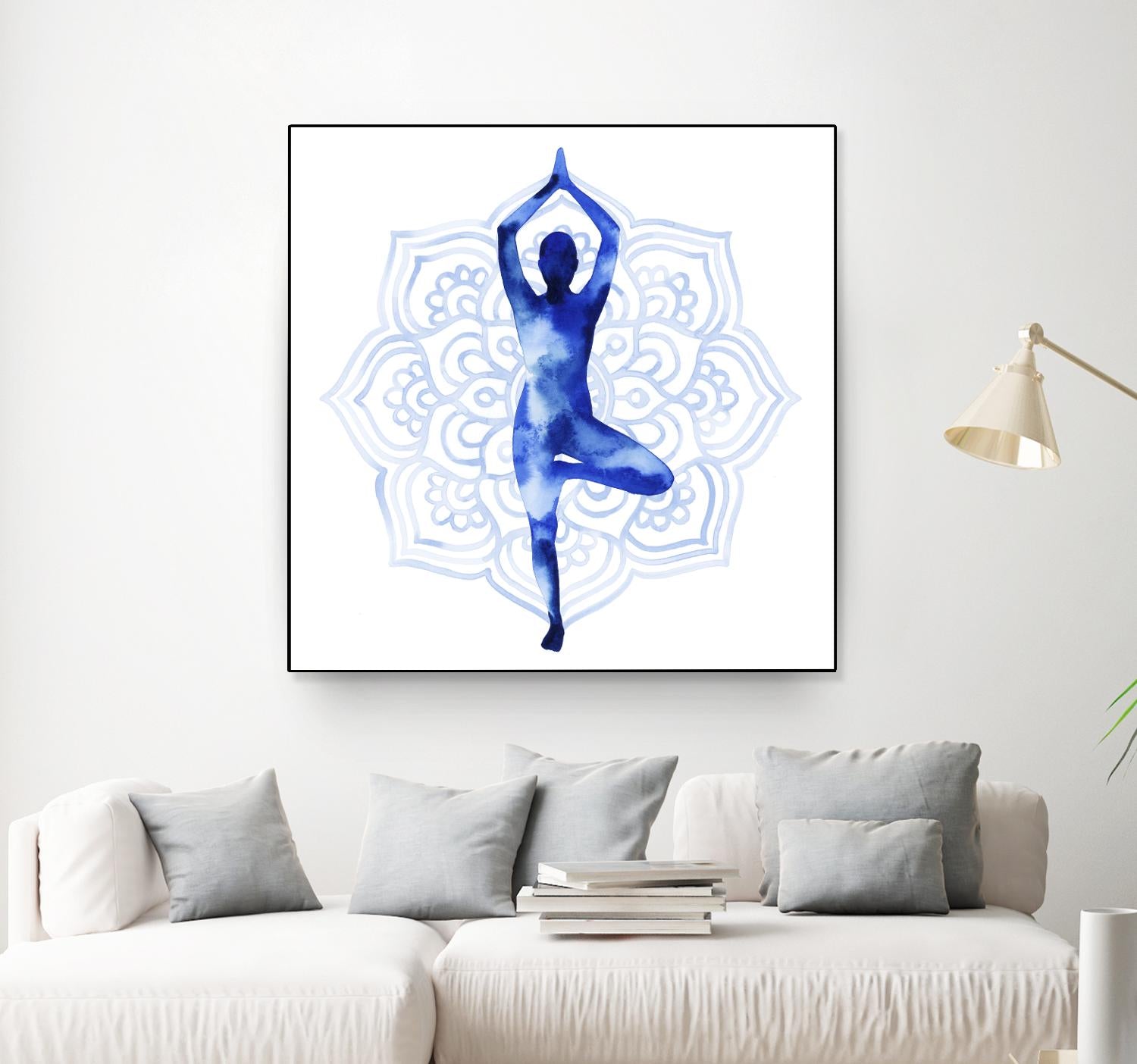 Yoga Flow III by Grace Popp on GIANT ART - blue leisure