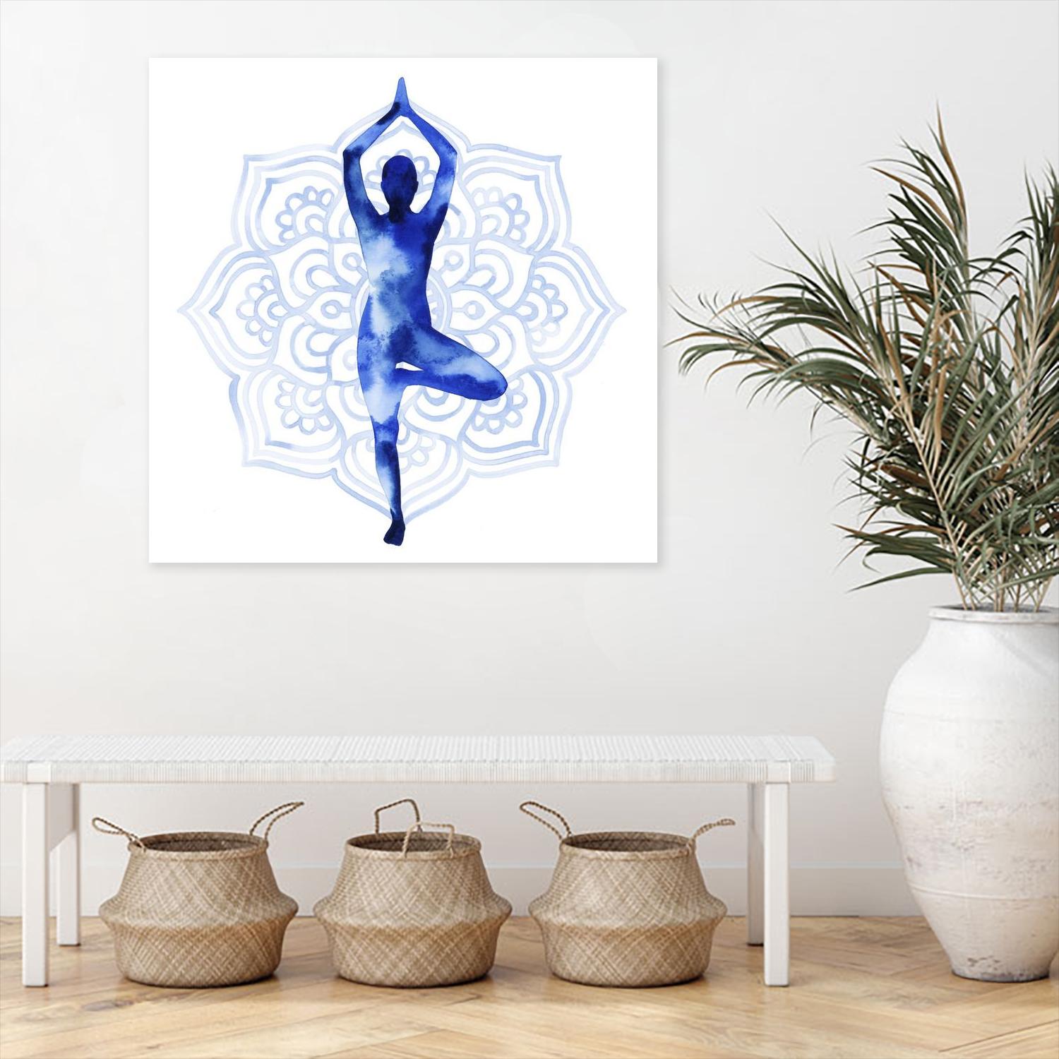 Yoga Flow III by Grace Popp on GIANT ART - blue leisure