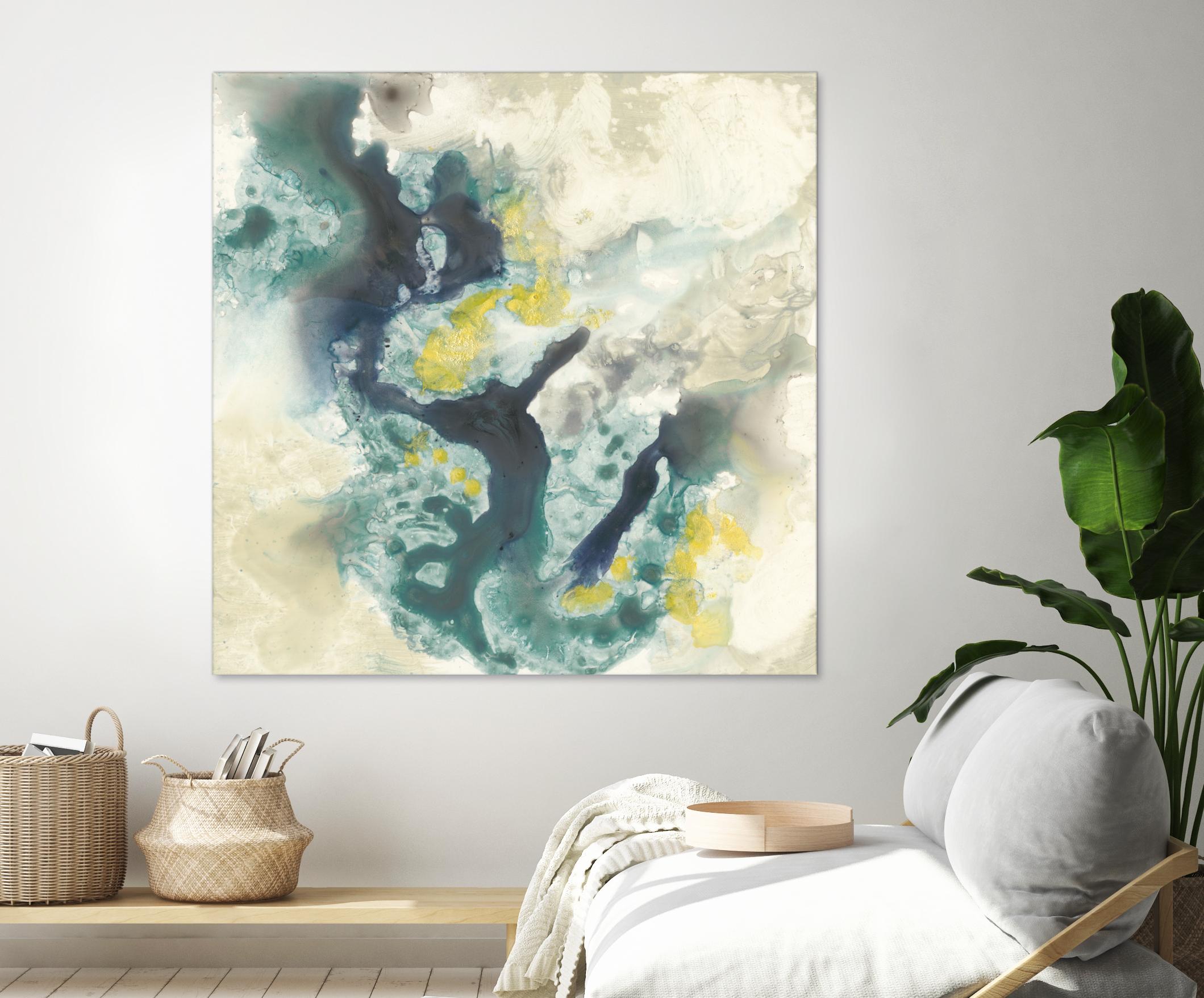 Citron Satellites II by Jennifer Goldberger on GIANT ART - green abstract