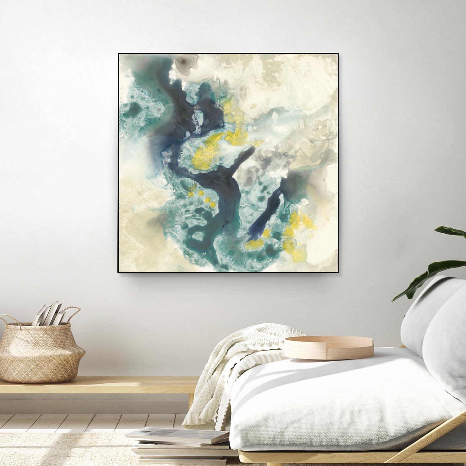 Citron Satellites II by Jennifer Goldberger on GIANT ART - green abstract