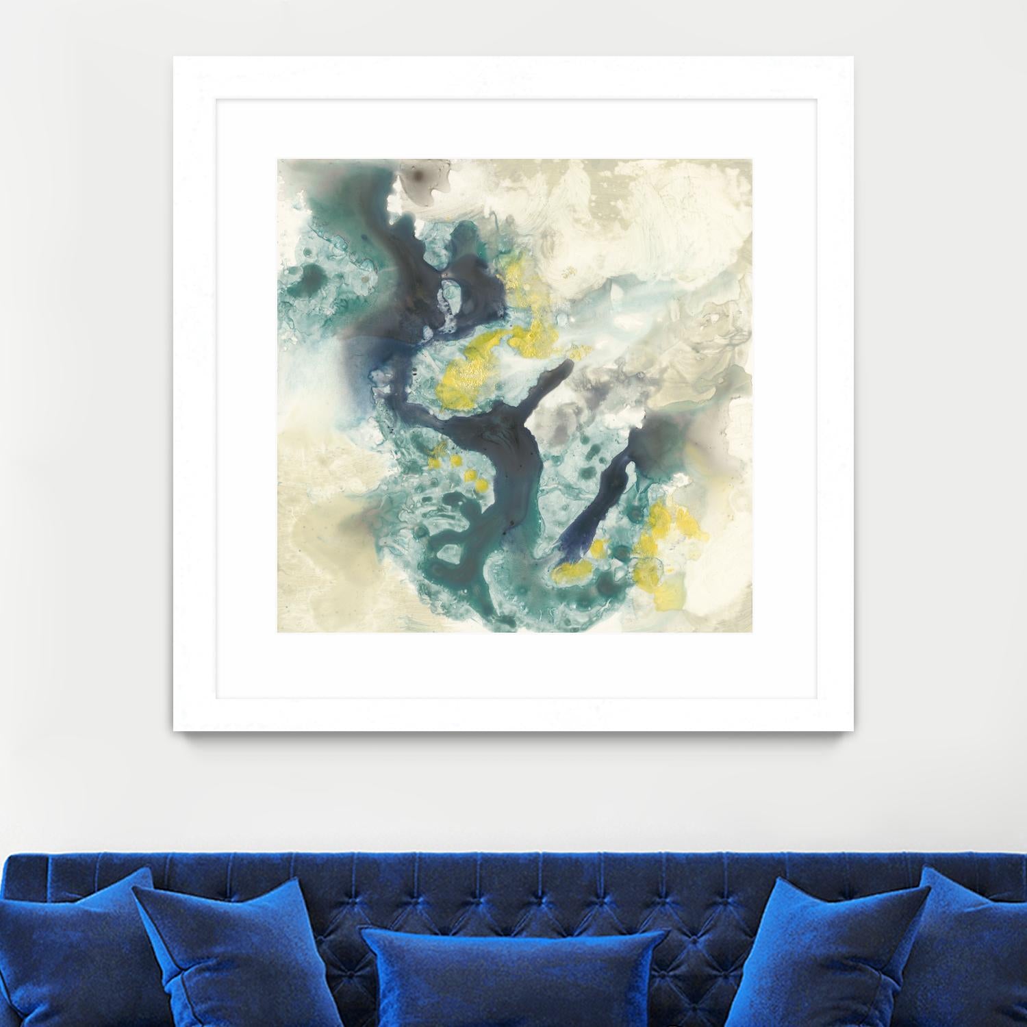 Citron Satellites II by Jennifer Goldberger on GIANT ART - green abstract