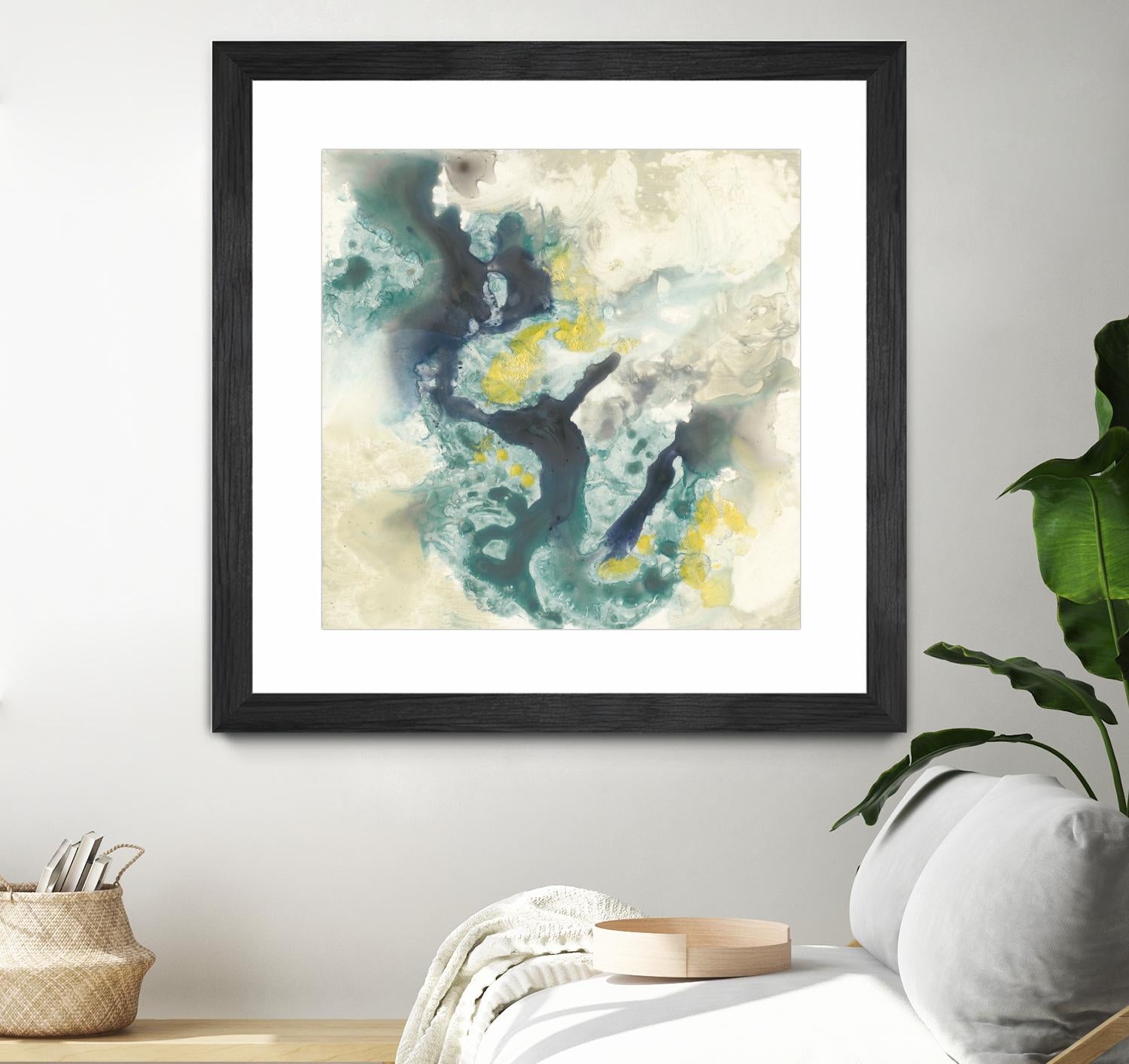 Citron Satellites II by Jennifer Goldberger on GIANT ART - green abstract