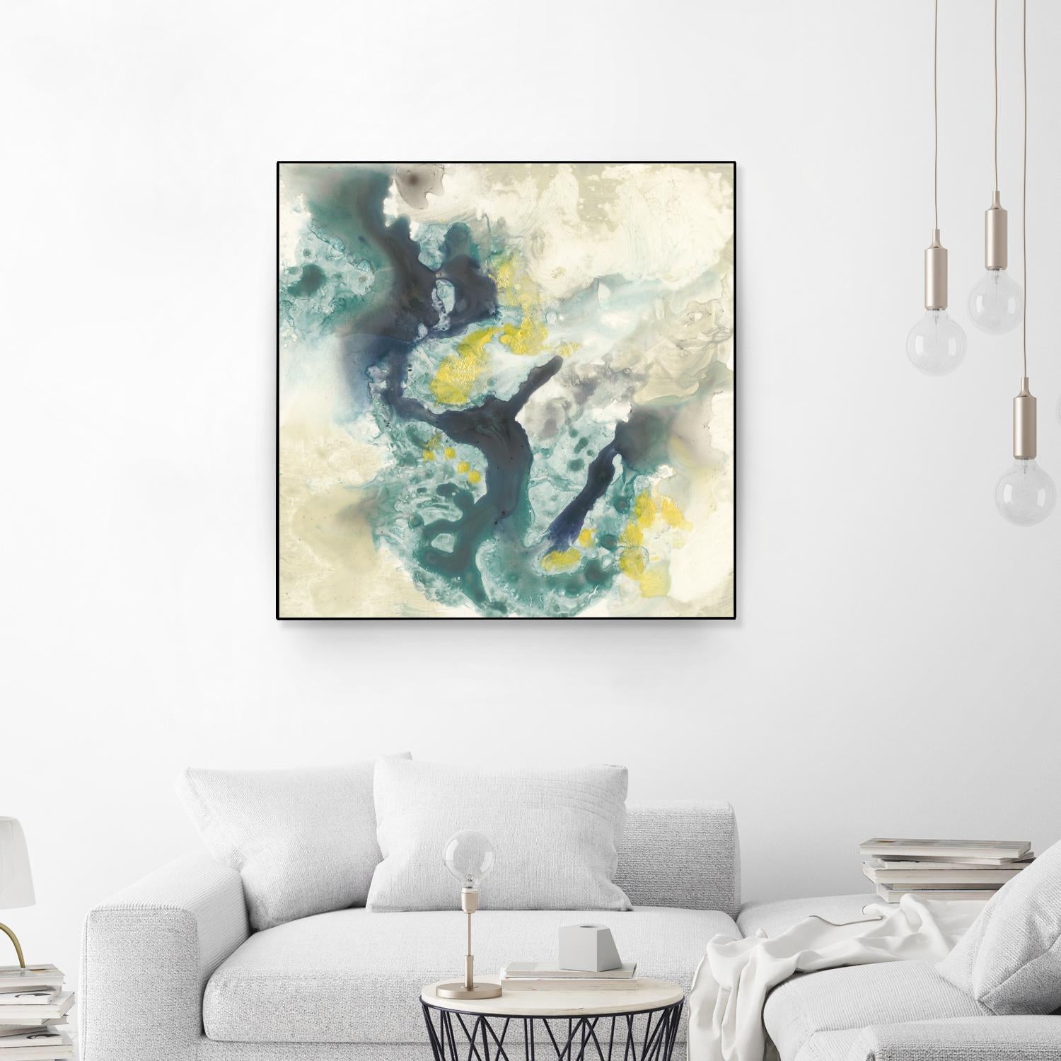 Citron Satellites II by Jennifer Goldberger on GIANT ART - green abstract