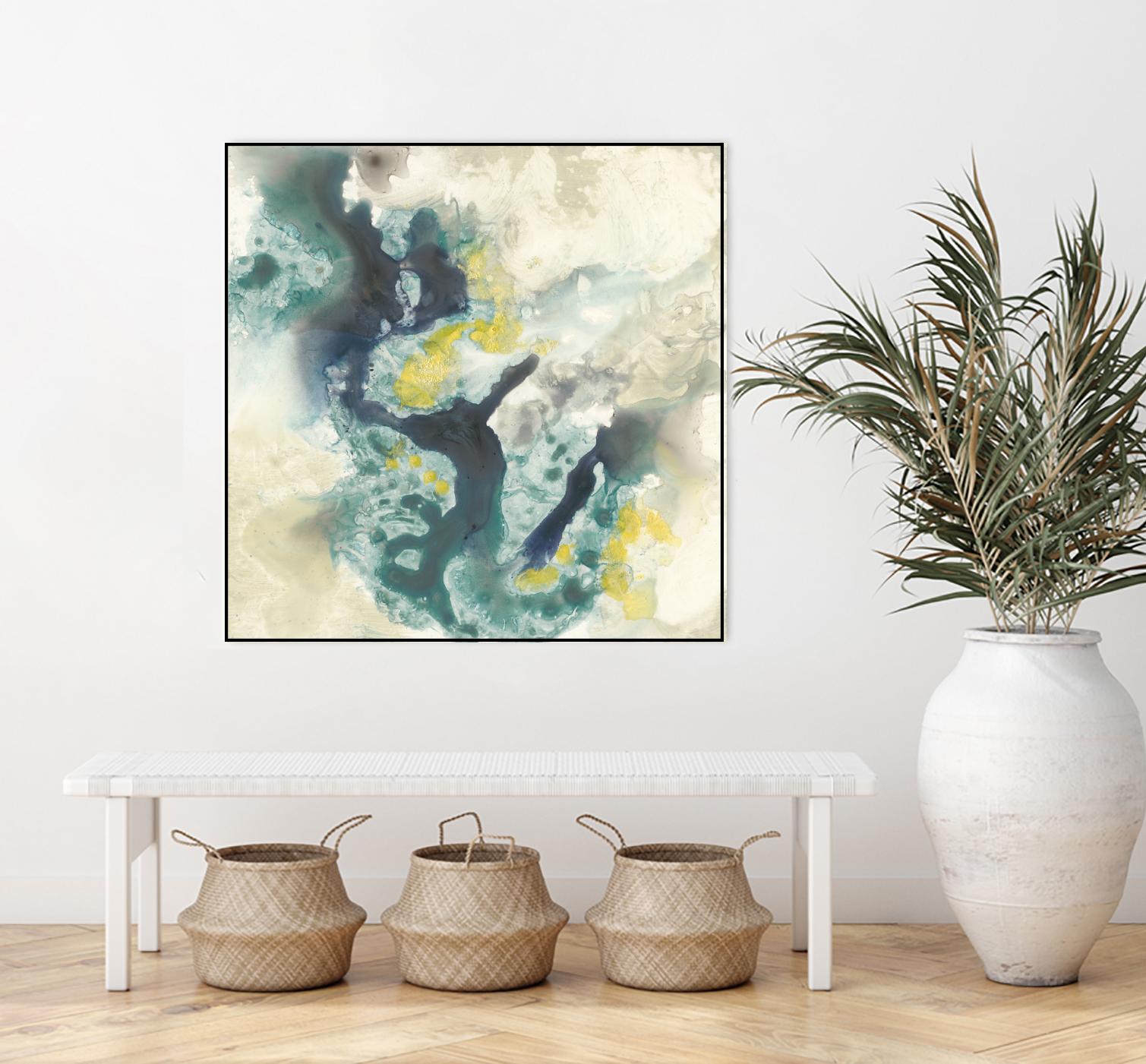 Citron Satellites II by Jennifer Goldberger on GIANT ART - green abstract