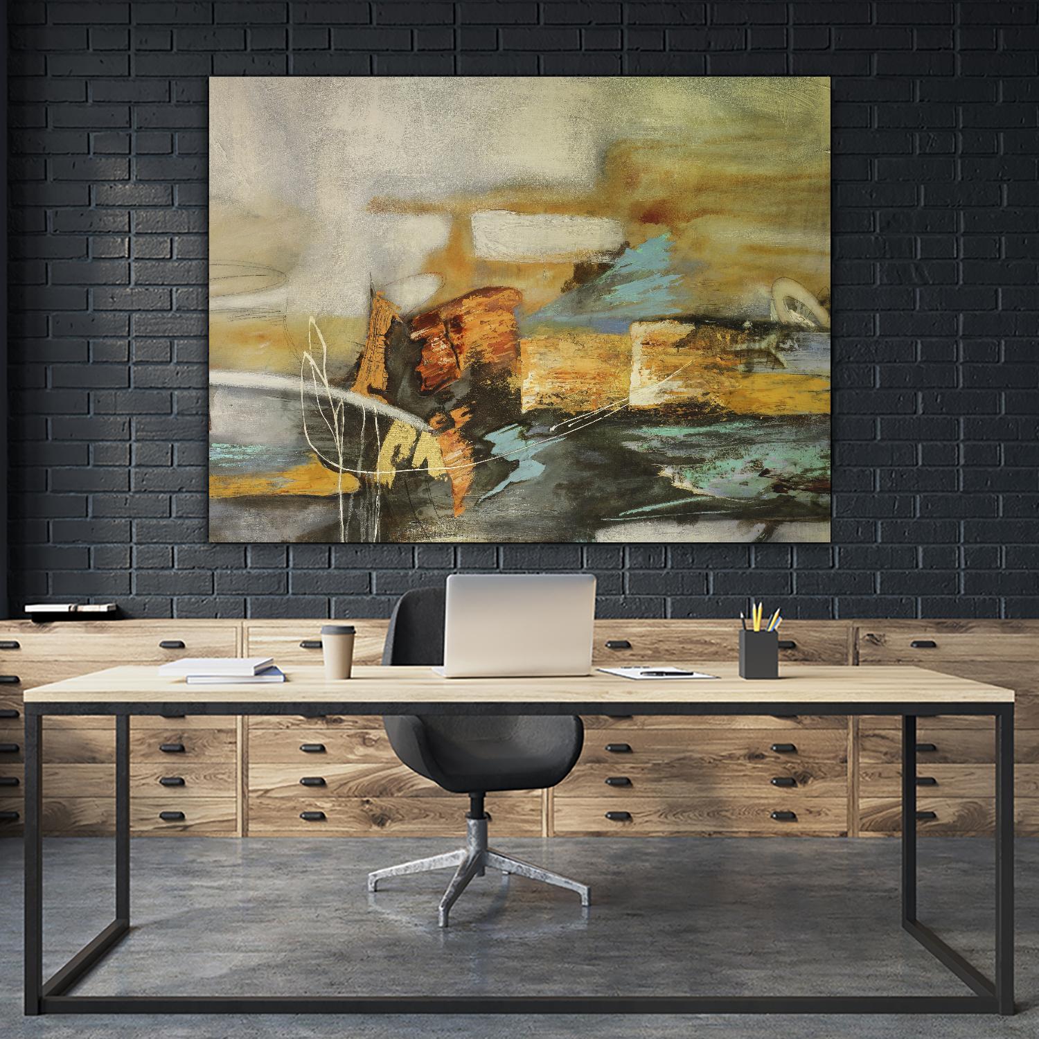 Composicion II by Gabriela Villarreal on GIANT ART - yellow abstract