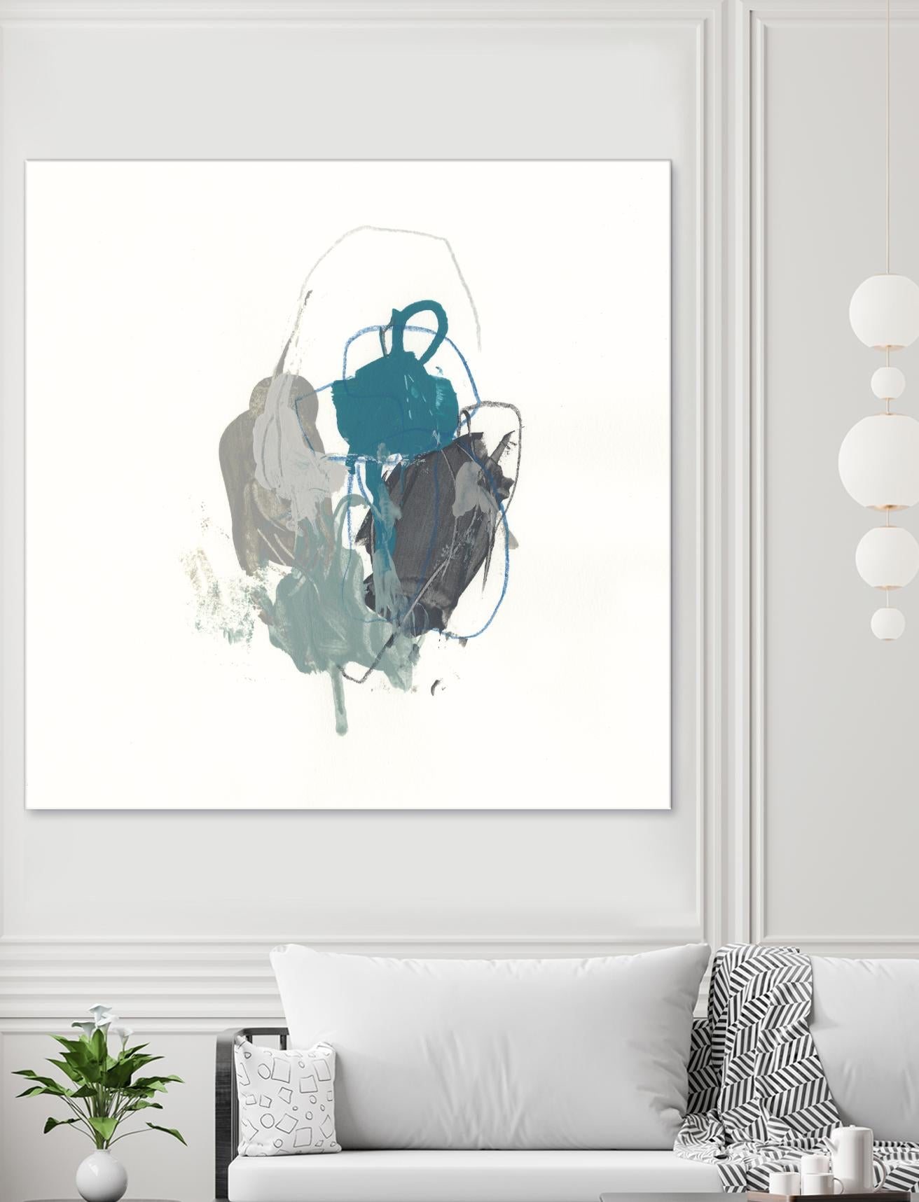 Teal Gesture I by June Erica Vess on GIANT ART - green abstract
