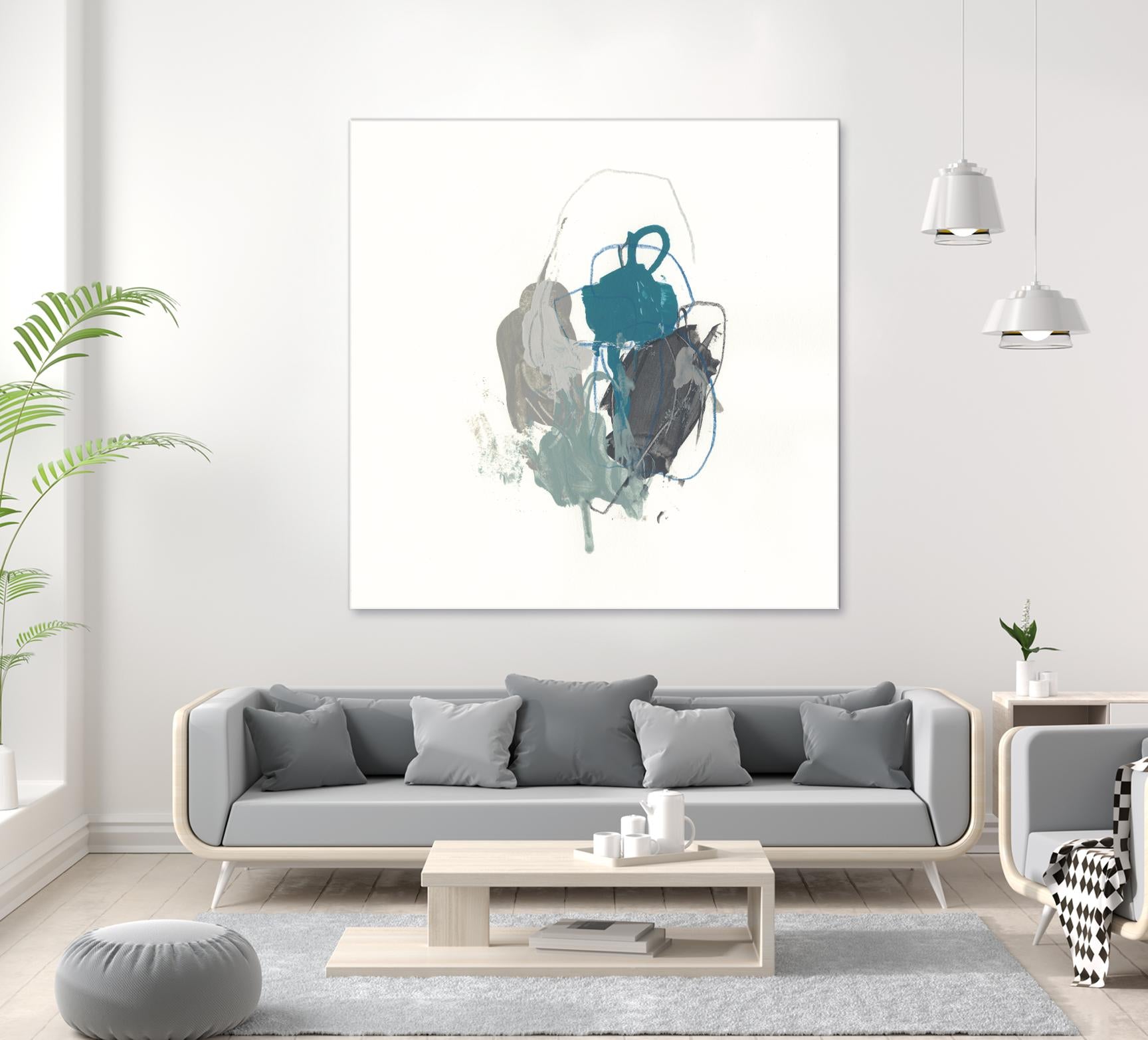 Teal Gesture I by June Erica Vess on GIANT ART - green abstract