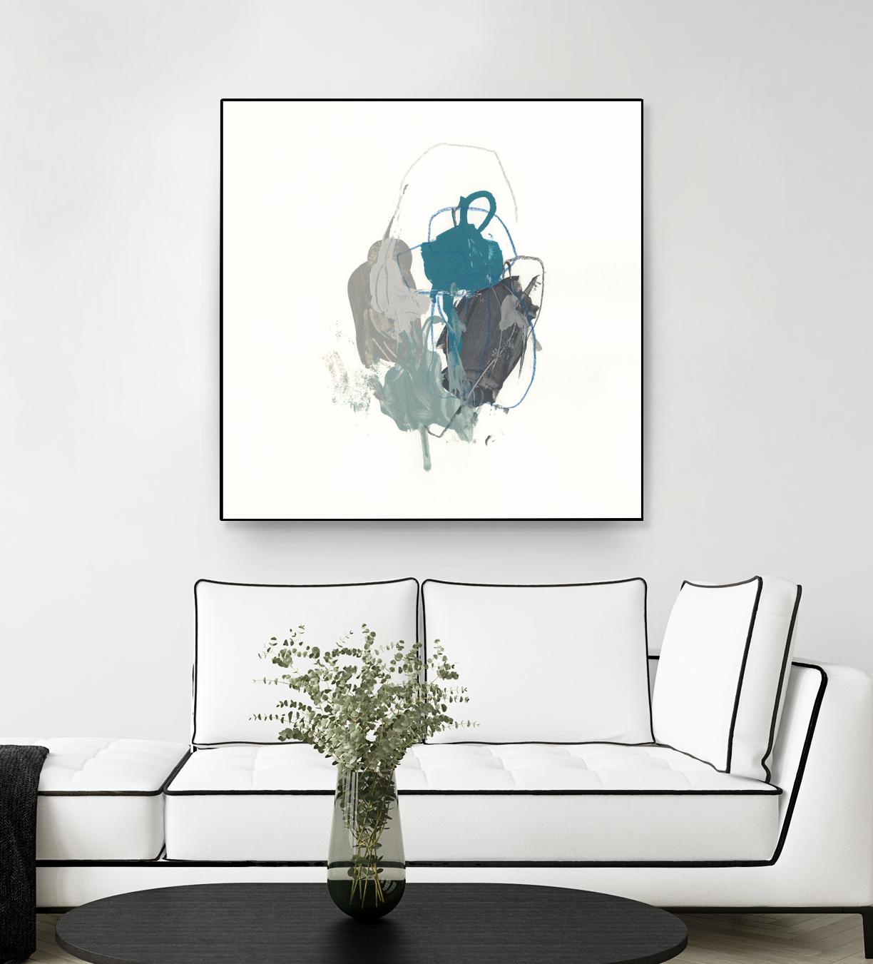 Teal Gesture I by June Erica Vess on GIANT ART - green abstract