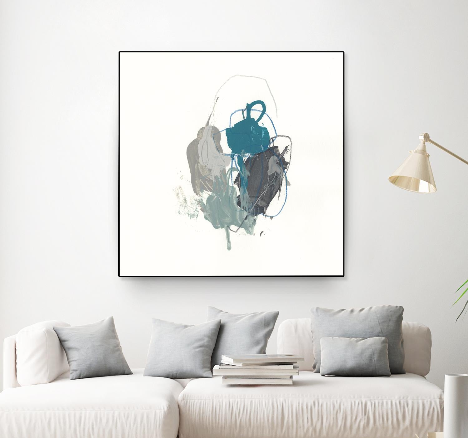 Teal Gesture I by June Erica Vess on GIANT ART - green abstract