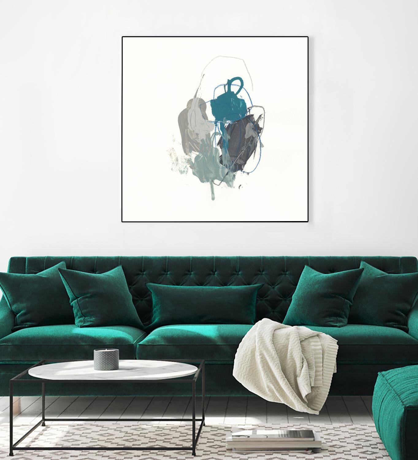 Teal Gesture I by June Erica Vess on GIANT ART - green abstract