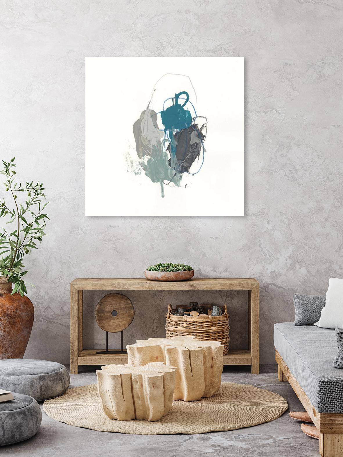 Teal Gesture I by June Erica Vess on GIANT ART - green abstract