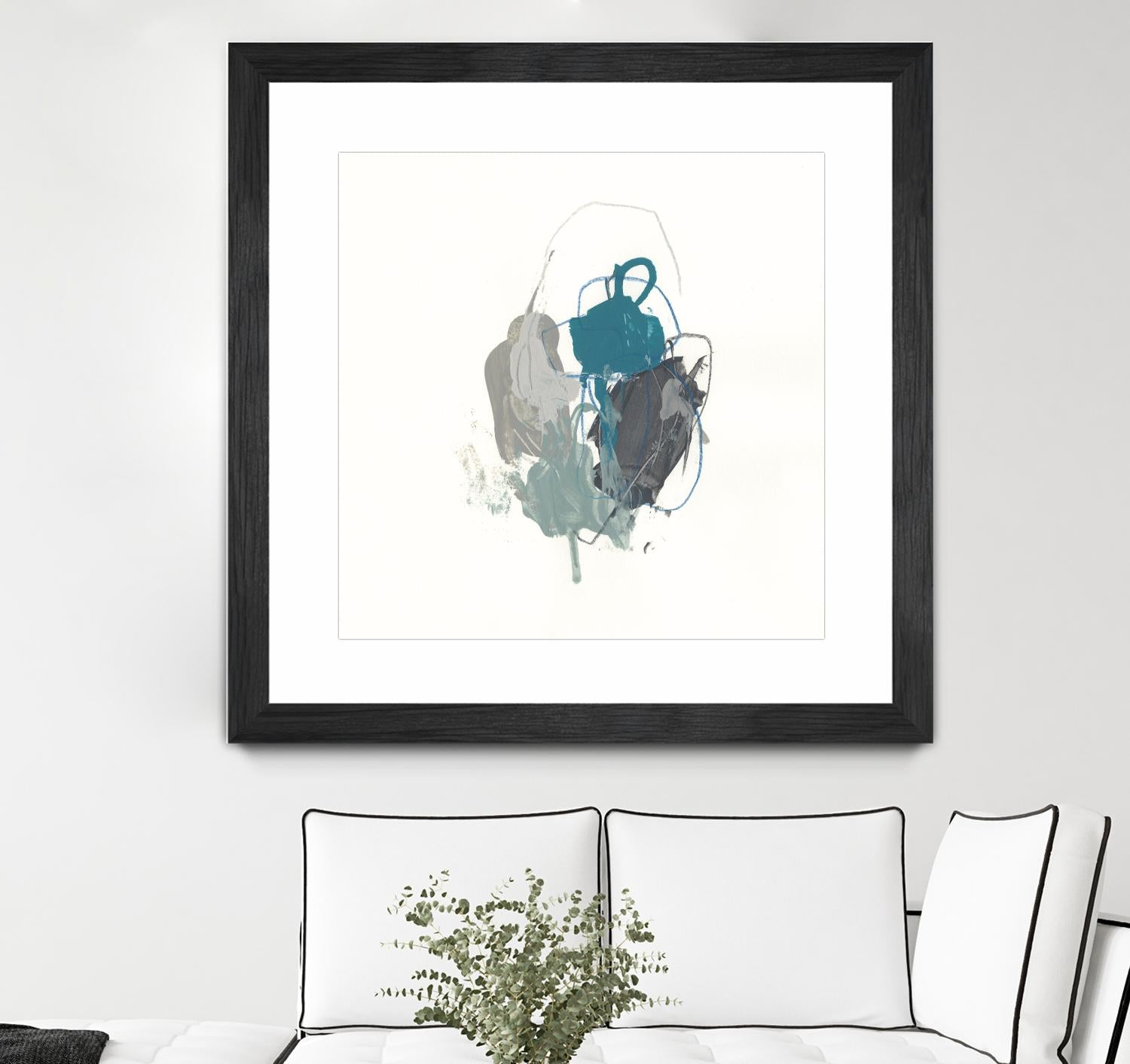 Teal Gesture I by June Erica Vess on GIANT ART - green abstract