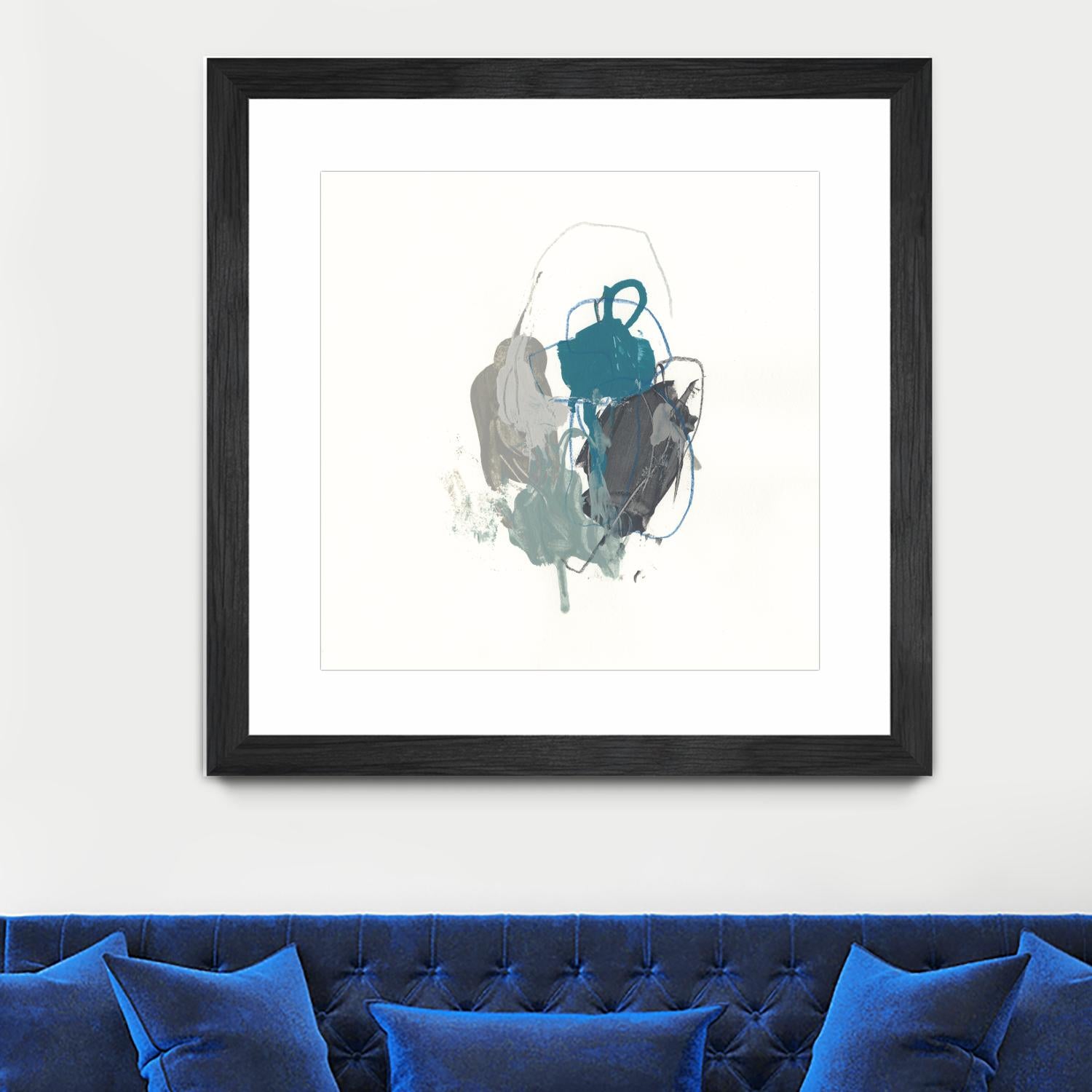 Teal Gesture I by June Erica Vess on GIANT ART - green abstract