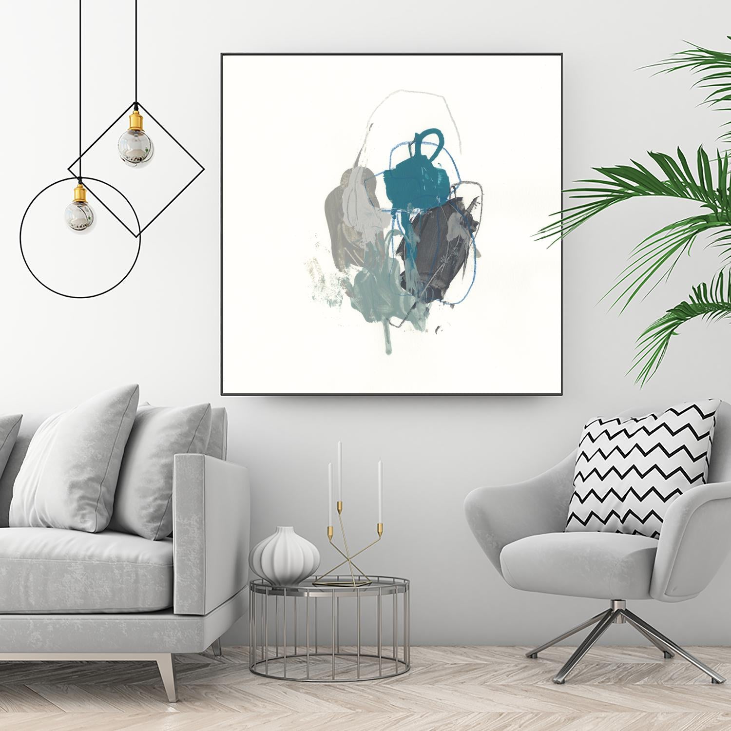 Teal Gesture I by June Erica Vess on GIANT ART - green abstract