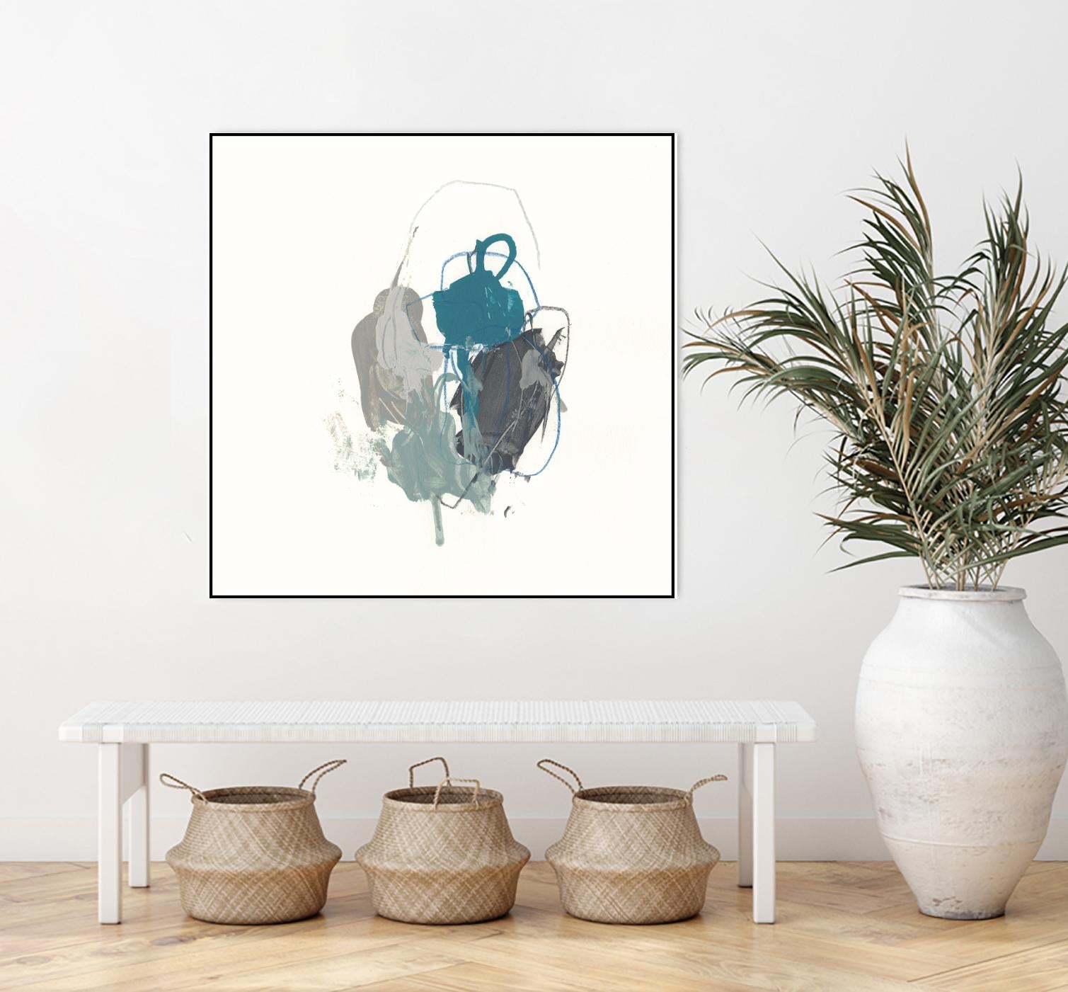 Teal Gesture I by June Erica Vess on GIANT ART - green abstract
