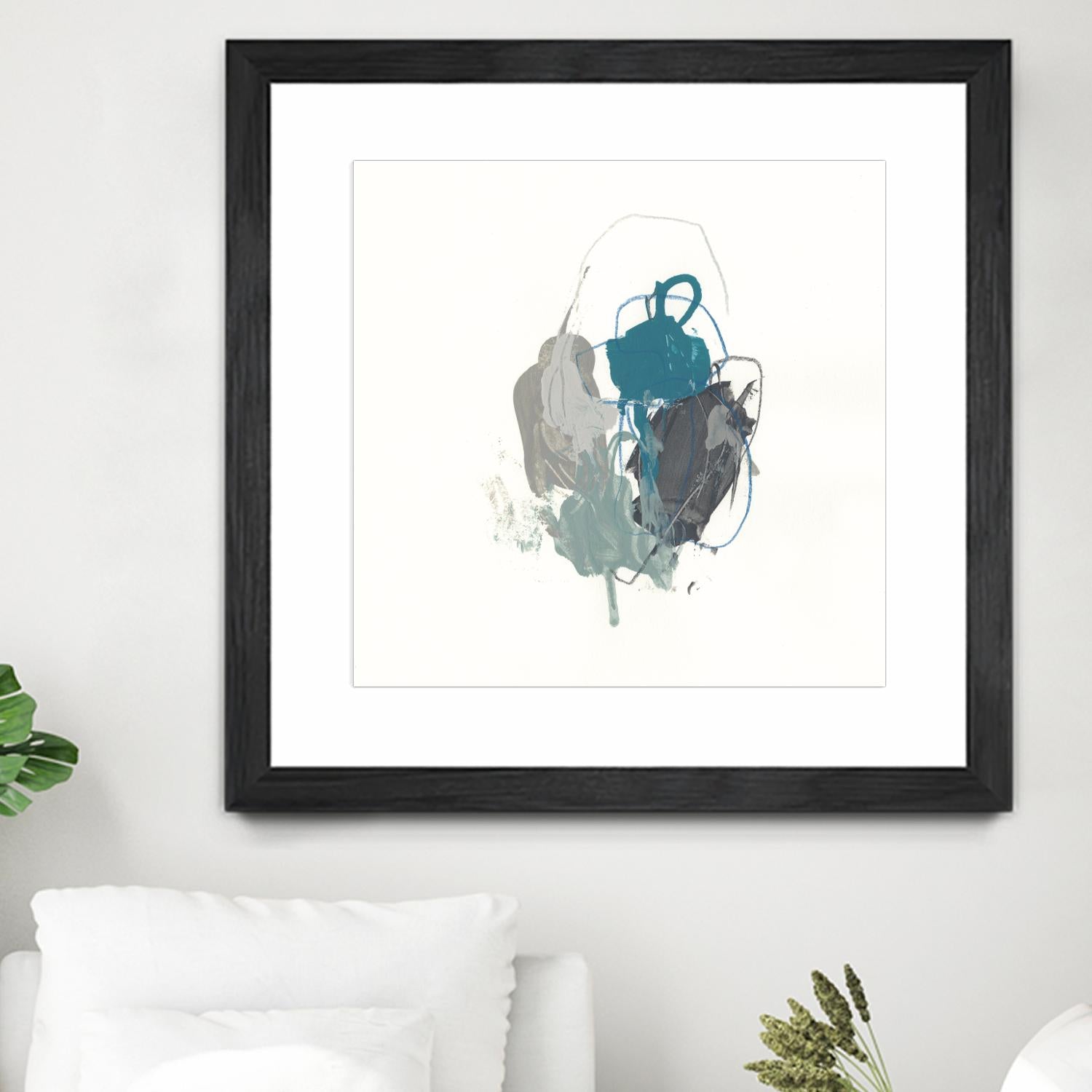 Teal Gesture I by June Erica Vess on GIANT ART - green abstract