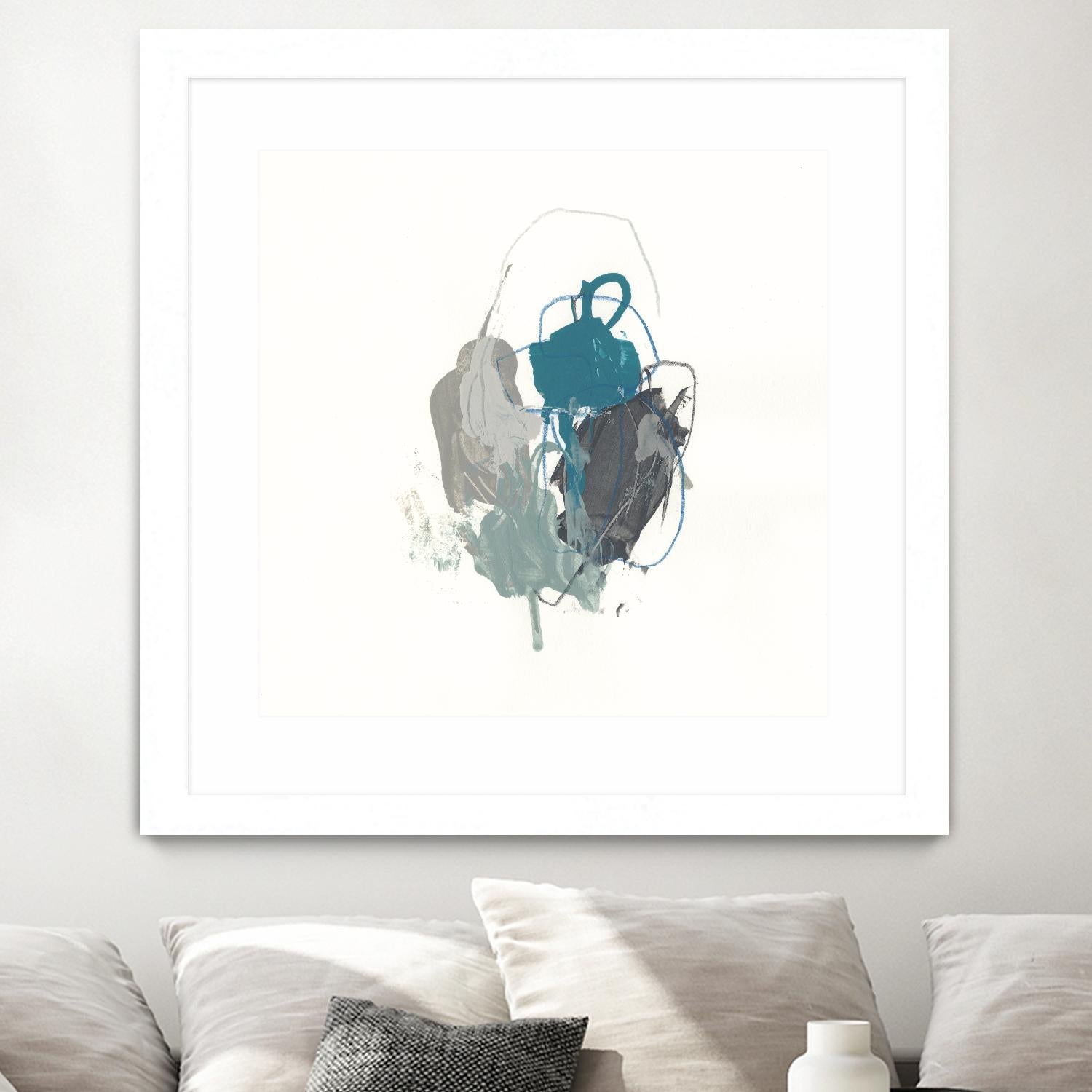 Teal Gesture I by June Erica Vess on GIANT ART - green abstract