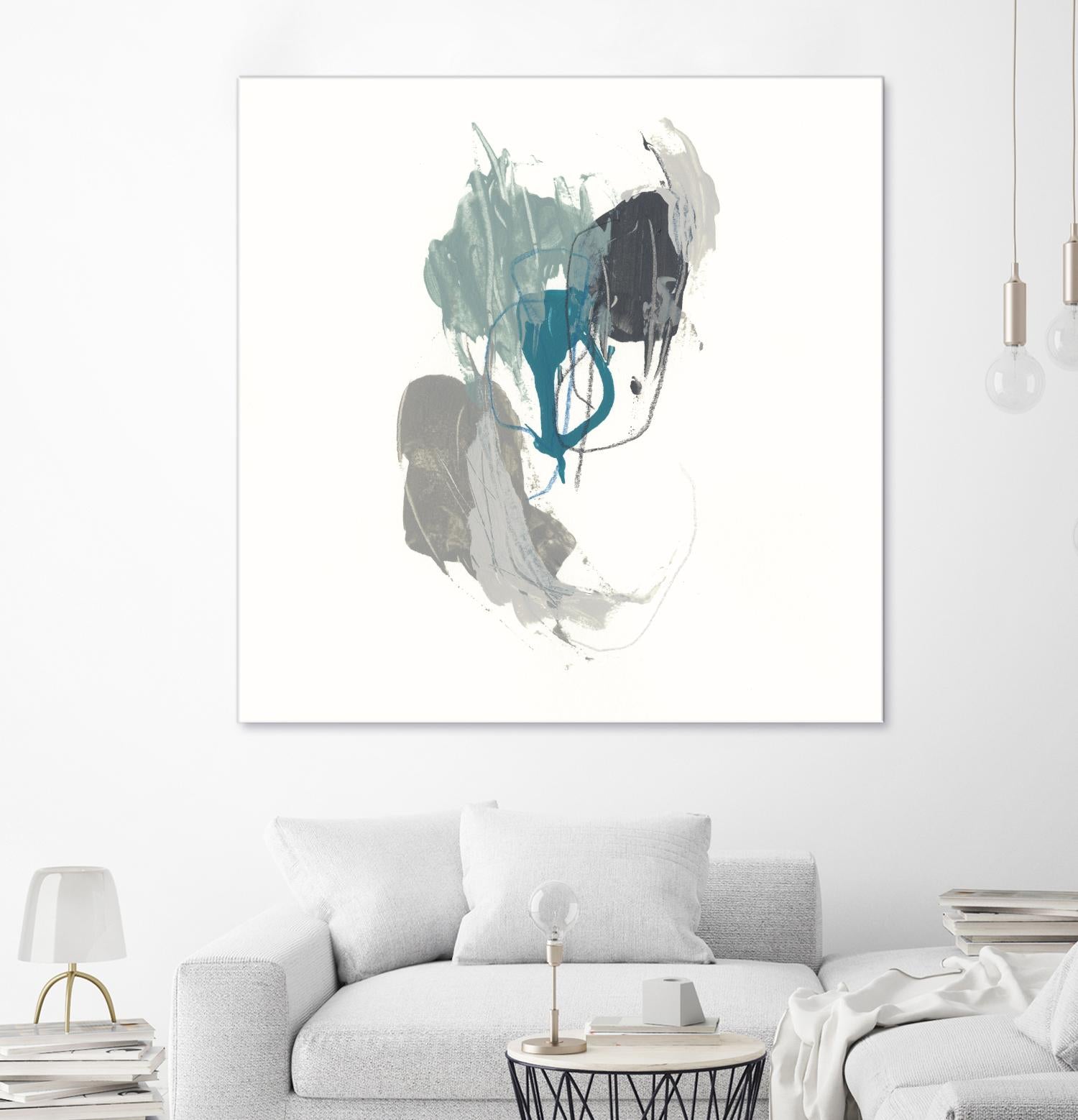 Teal Gesture III by June Erica Vess on GIANT ART - green abstract