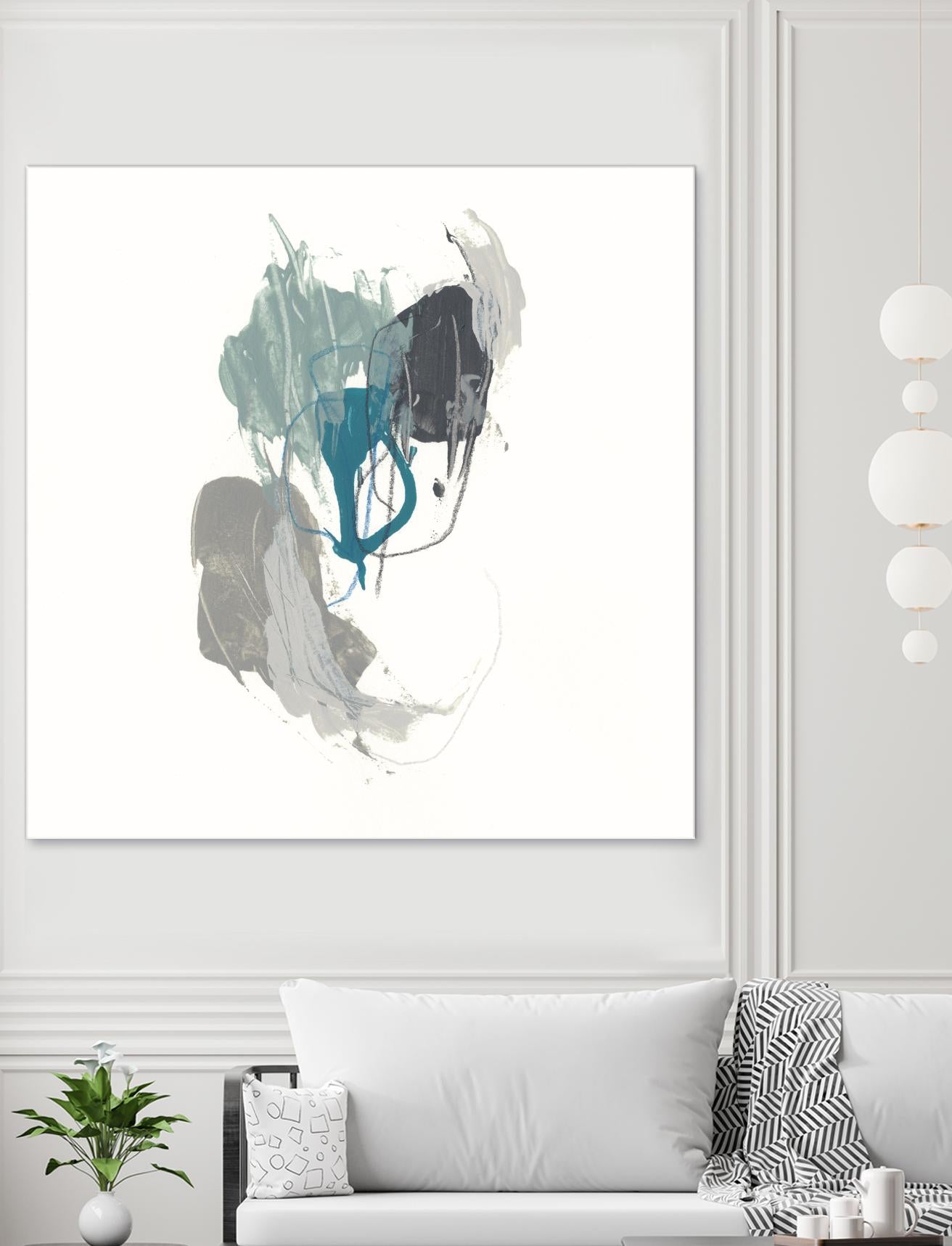Teal Gesture III by June Erica Vess on GIANT ART - green abstract
