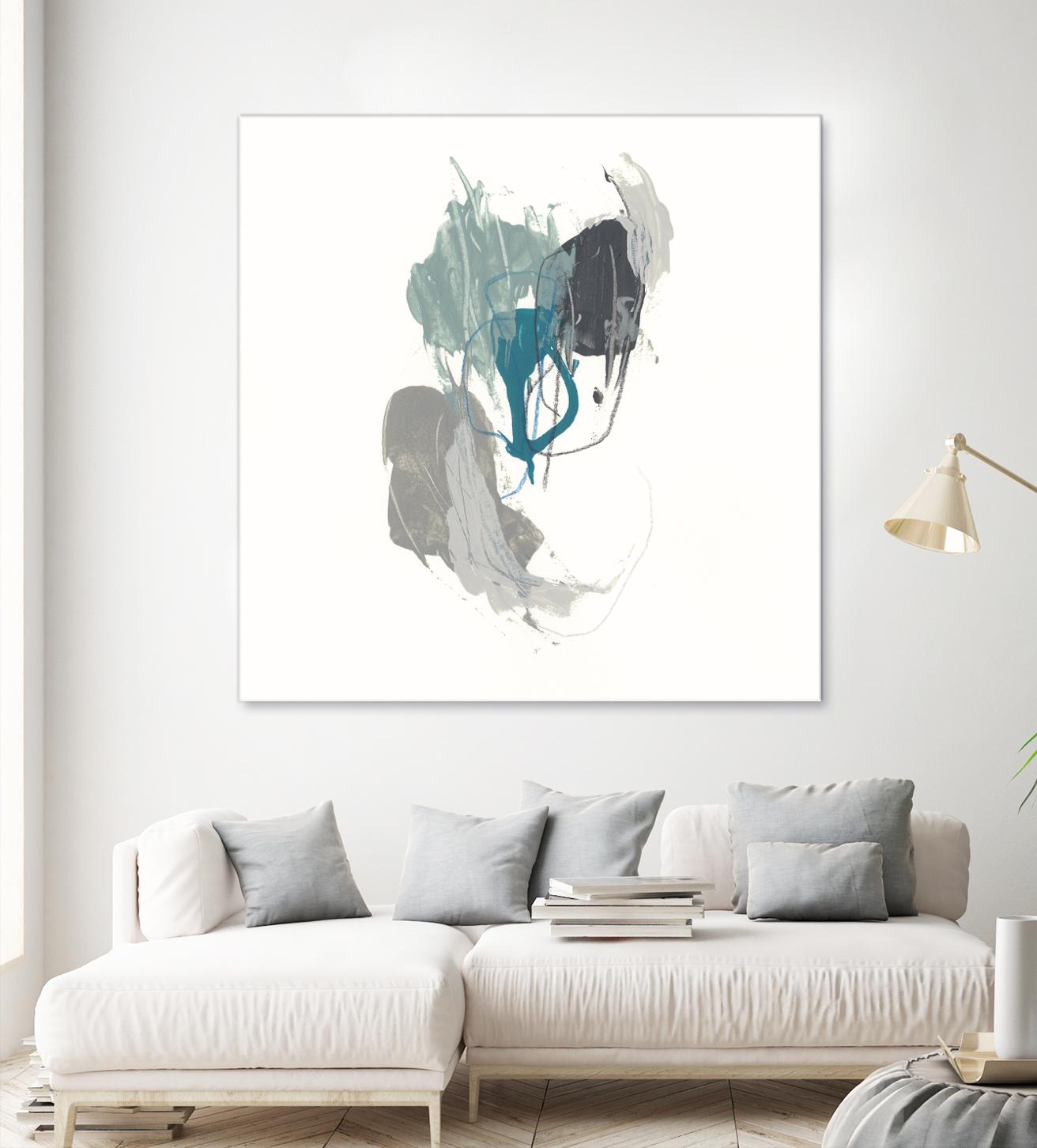 Teal Gesture III by June Erica Vess on GIANT ART - green abstract