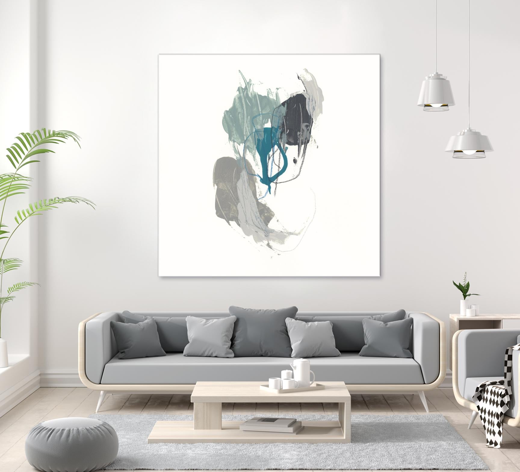 Teal Gesture III by June Erica Vess on GIANT ART - green abstract