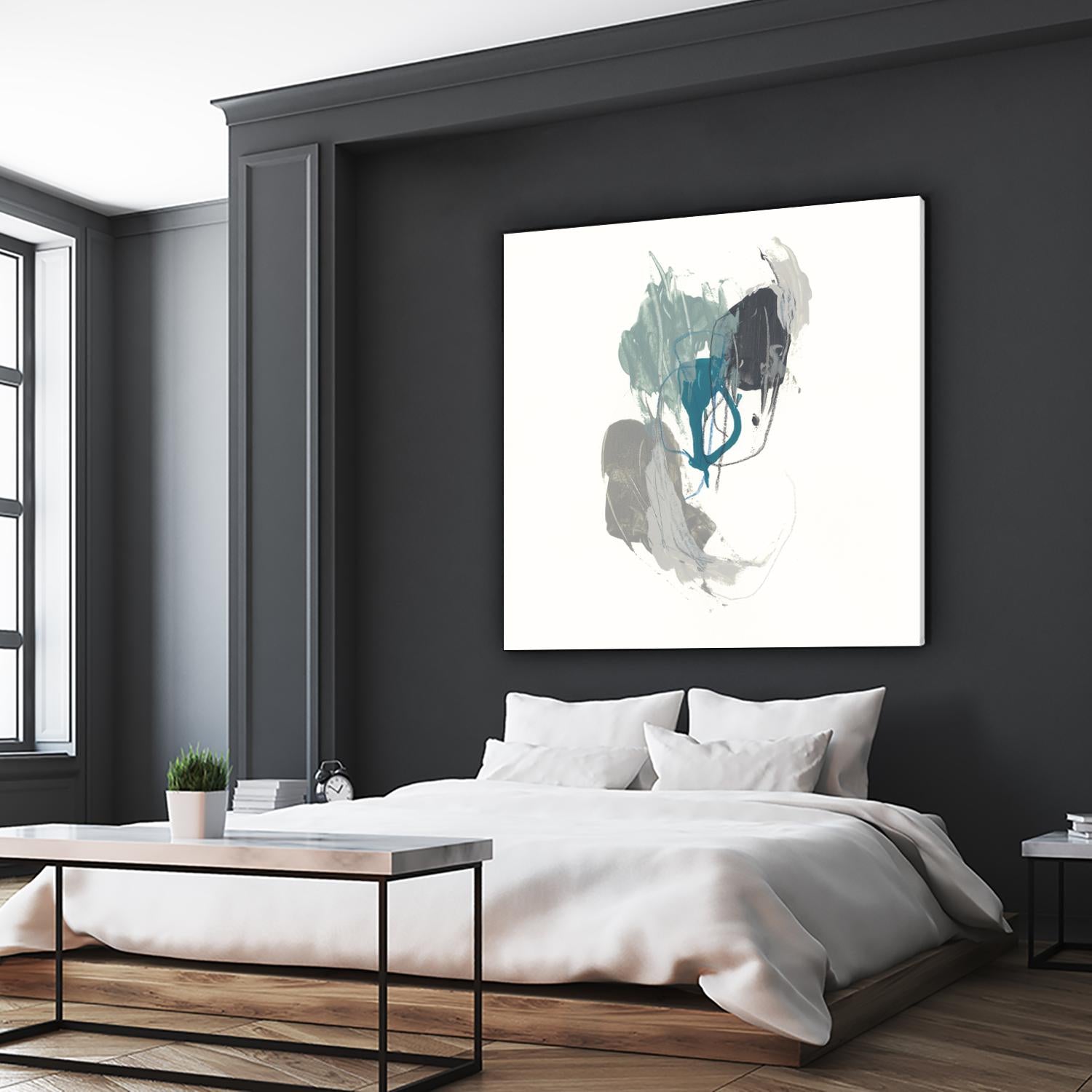 Teal Gesture III by June Erica Vess on GIANT ART - green abstract