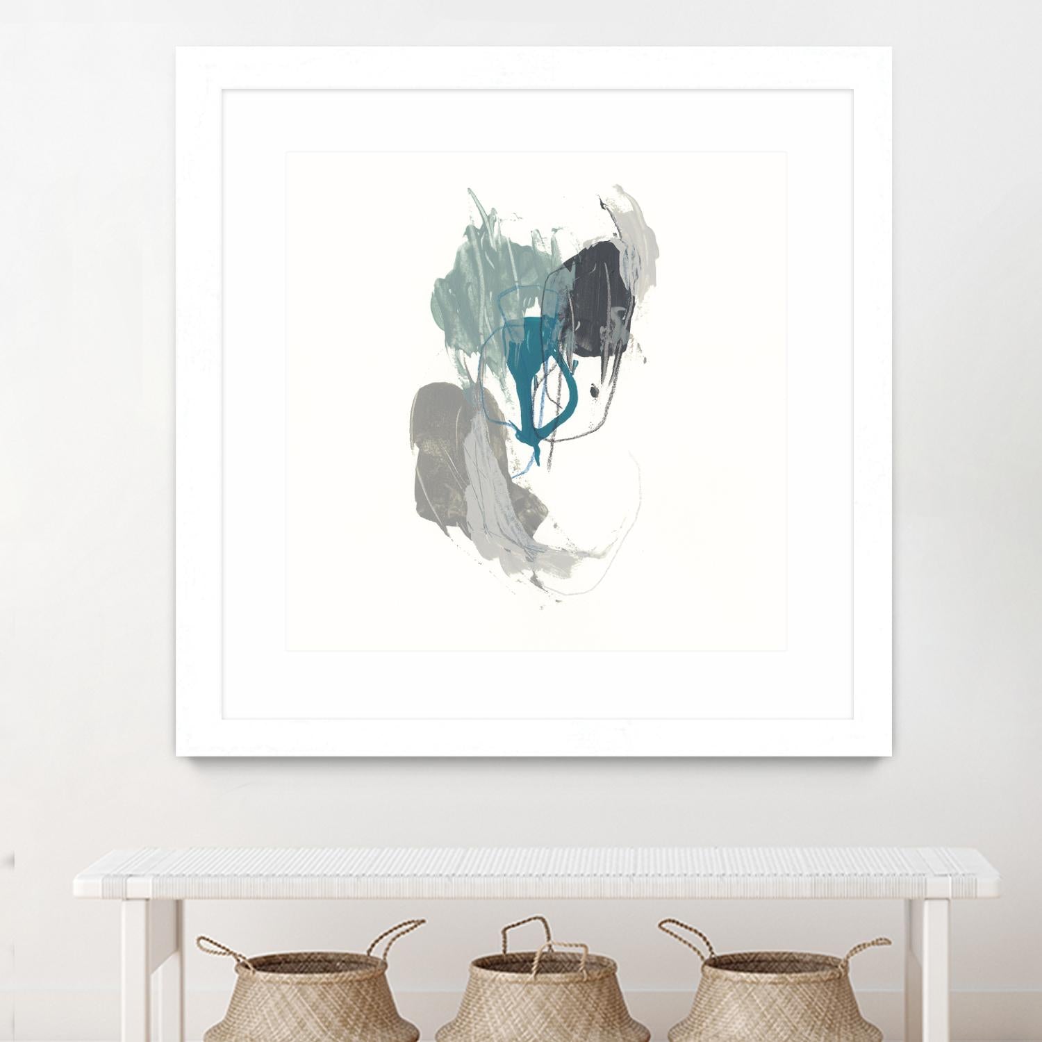 Teal Gesture III by June Erica Vess on GIANT ART - green abstract