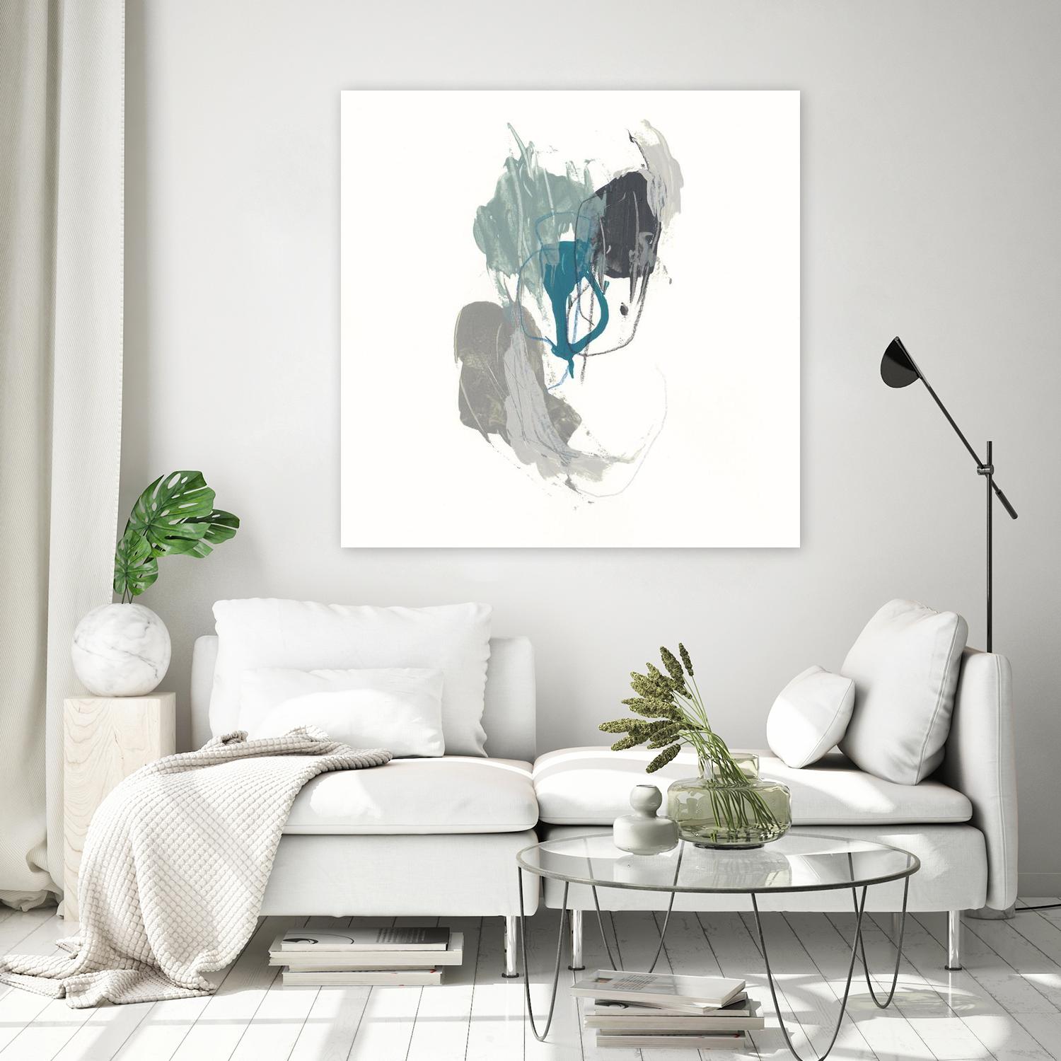 Teal Gesture III by June Erica Vess on GIANT ART - green abstract