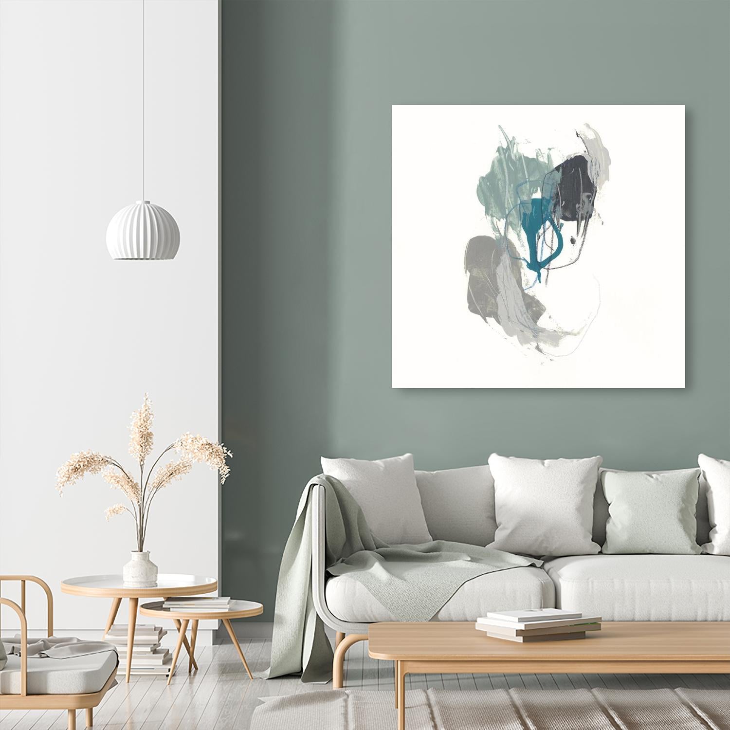 Teal Gesture III by June Erica Vess on GIANT ART - green abstract