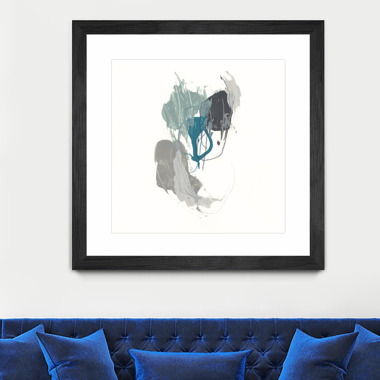 Teal Gesture III by June Erica Vess on GIANT ART - green abstract