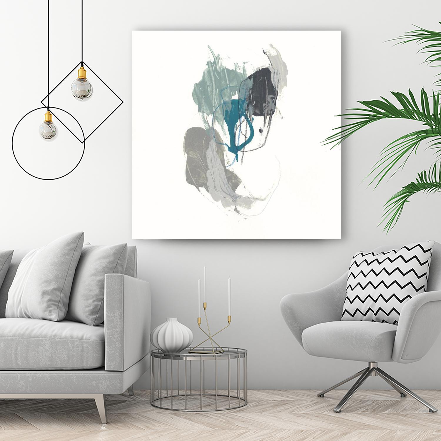 Teal Gesture III by June Erica Vess on GIANT ART - green abstract