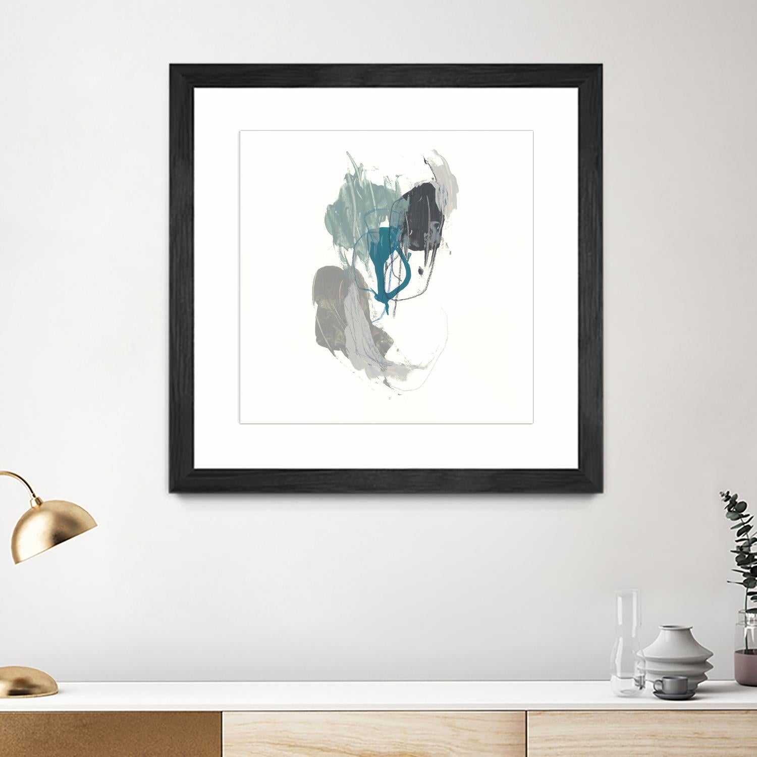 Teal Gesture III by June Erica Vess on GIANT ART - green abstract