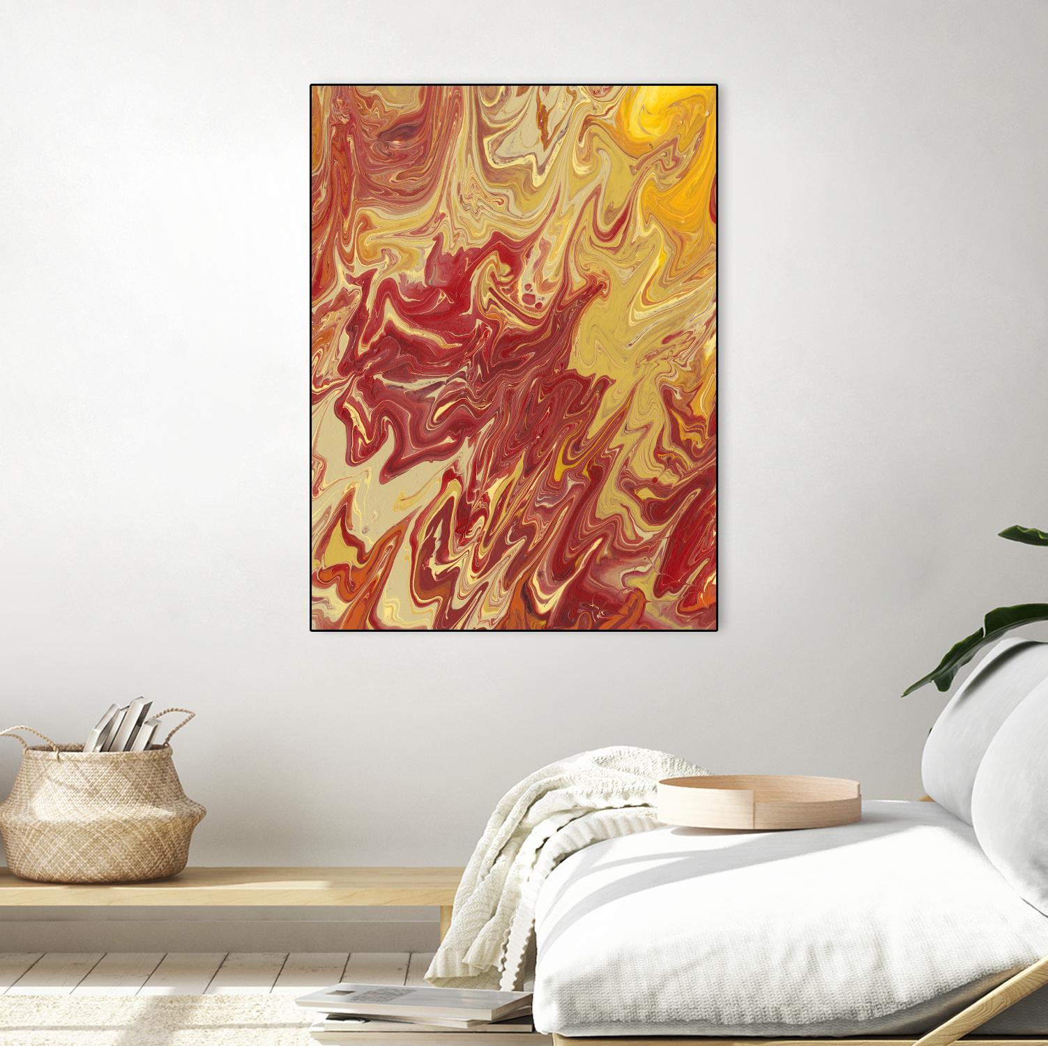 Nomadic Blaze II by Regina Moore on GIANT ART - orange abstract