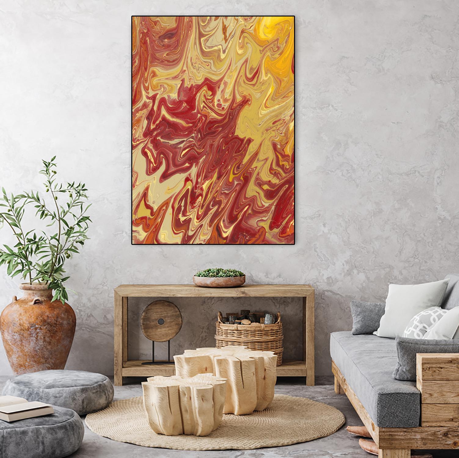 Nomadic Blaze II by Regina Moore on GIANT ART - orange abstract