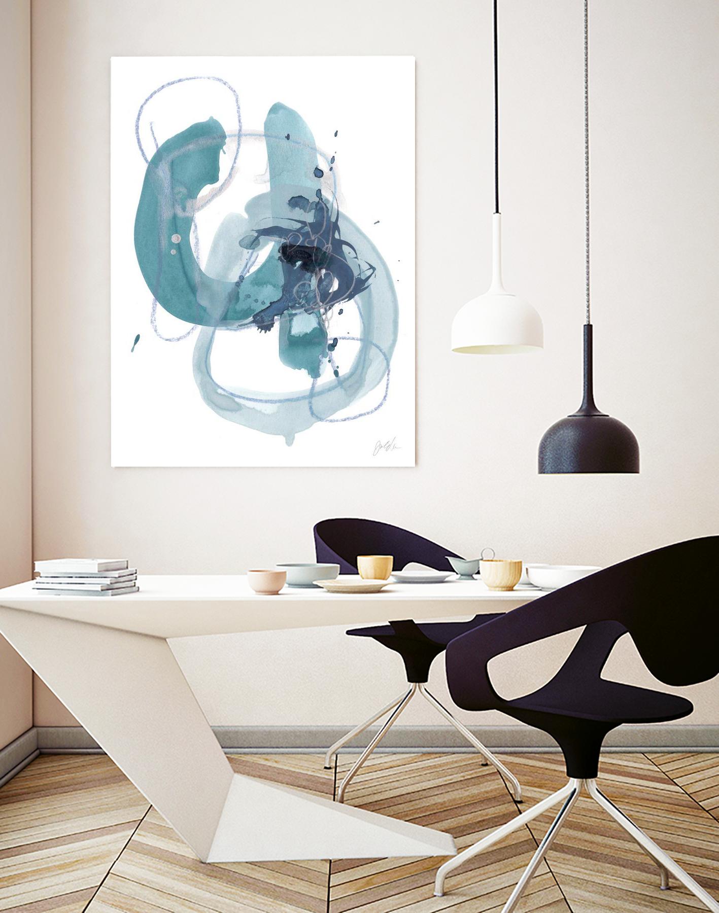 Aqua Orbit II by June Erica Vess on GIANT ART - blue abstract