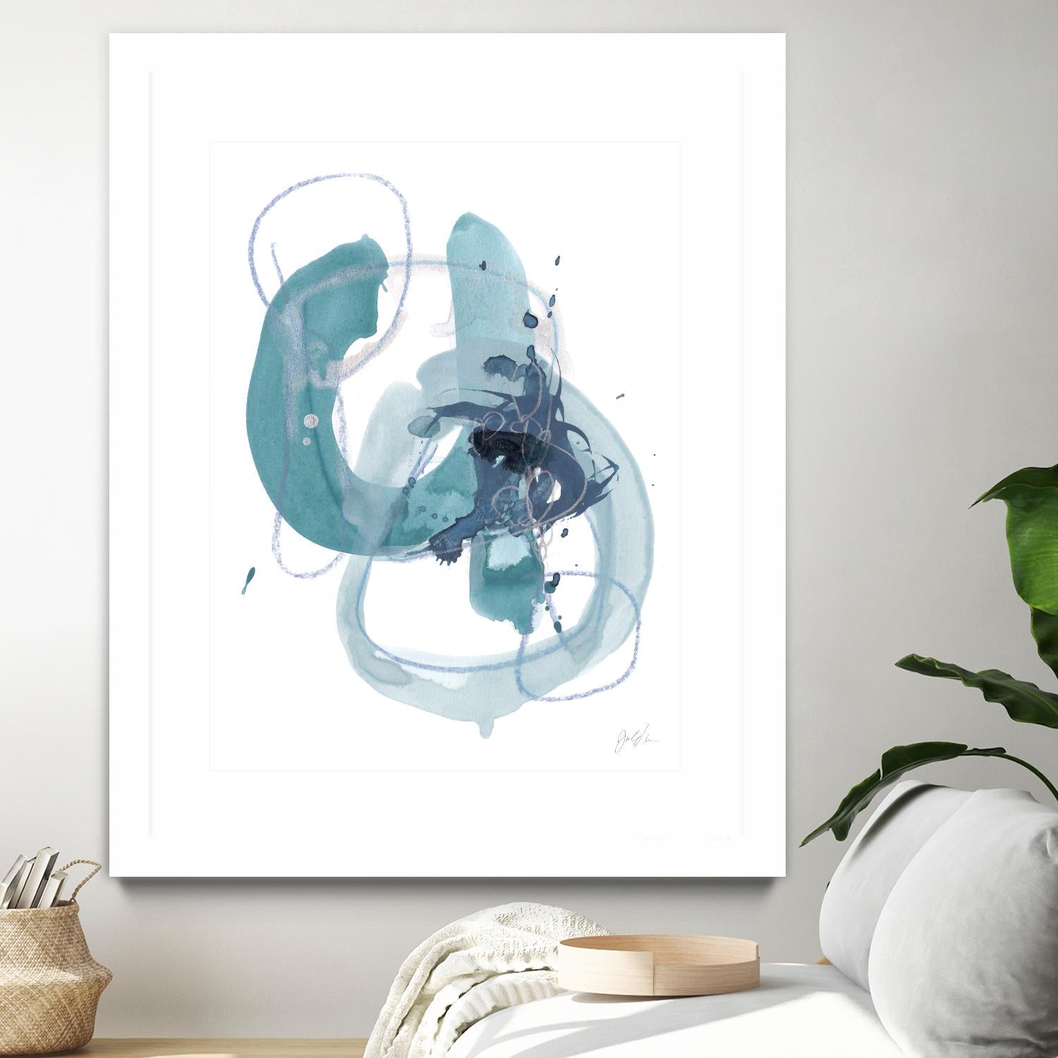 Aqua Orbit II by June Erica Vess on GIANT ART - blue abstract