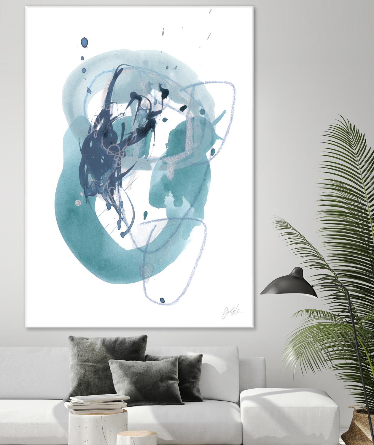 Aqua Orbit IV by June Erica Vess on GIANT ART - blue abstract