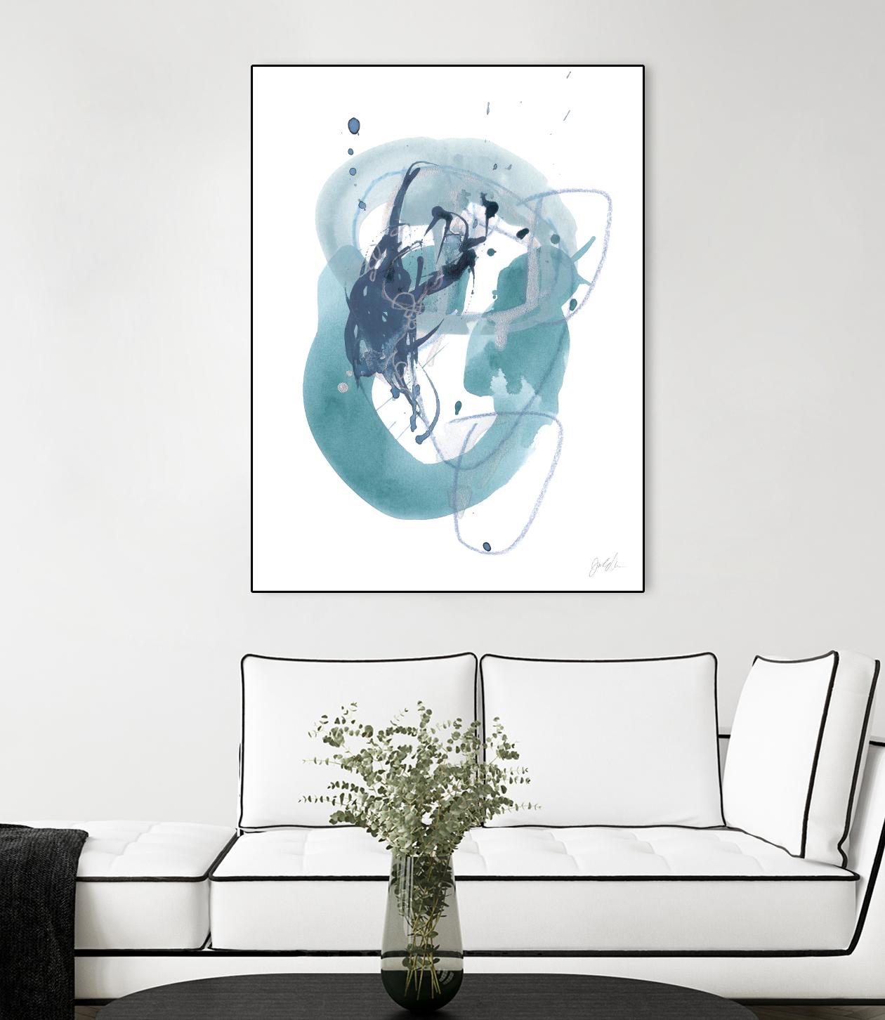 Aqua Orbit IV by June Erica Vess on GIANT ART - blue abstract