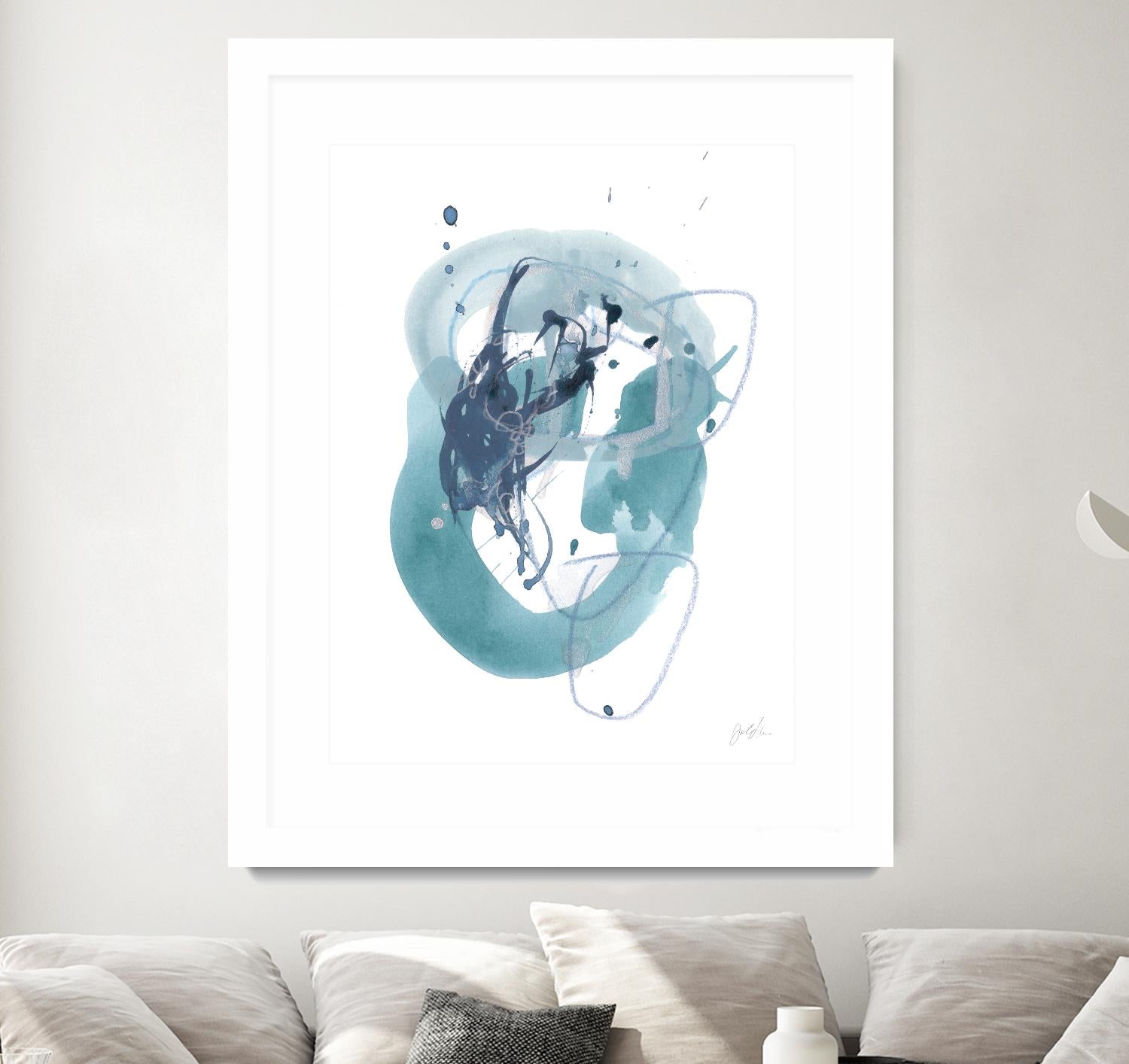 Aqua Orbit IV by June Erica Vess on GIANT ART - blue abstract