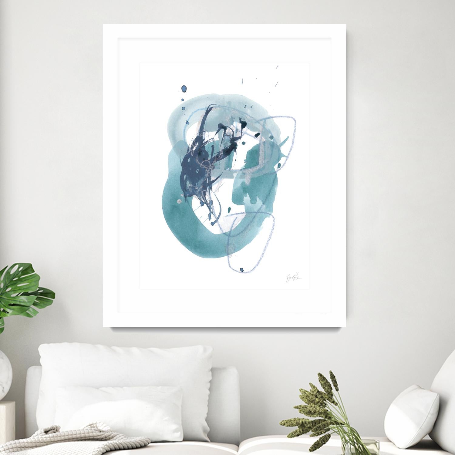 Aqua Orbit IV by June Erica Vess on GIANT ART - blue abstract