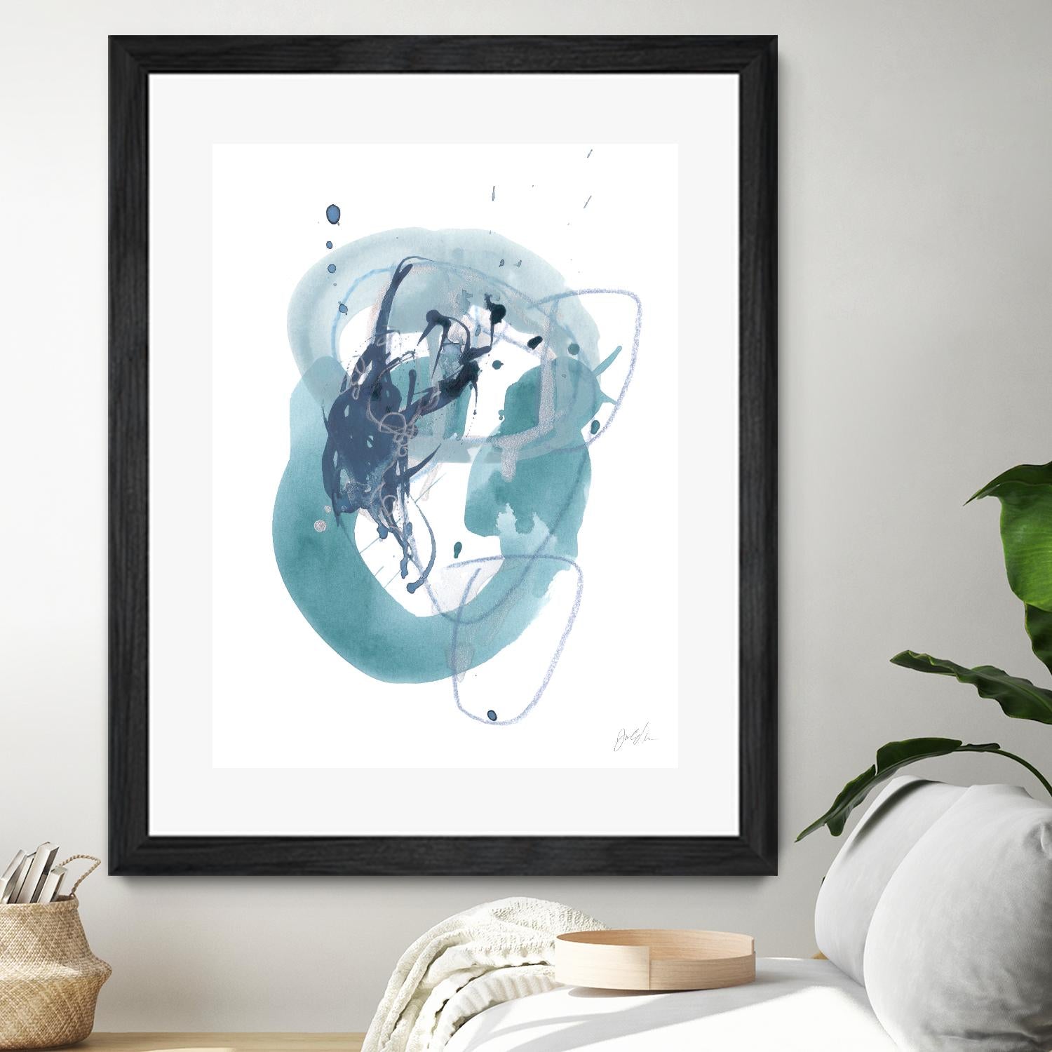 Aqua Orbit IV by June Erica Vess on GIANT ART - blue abstract