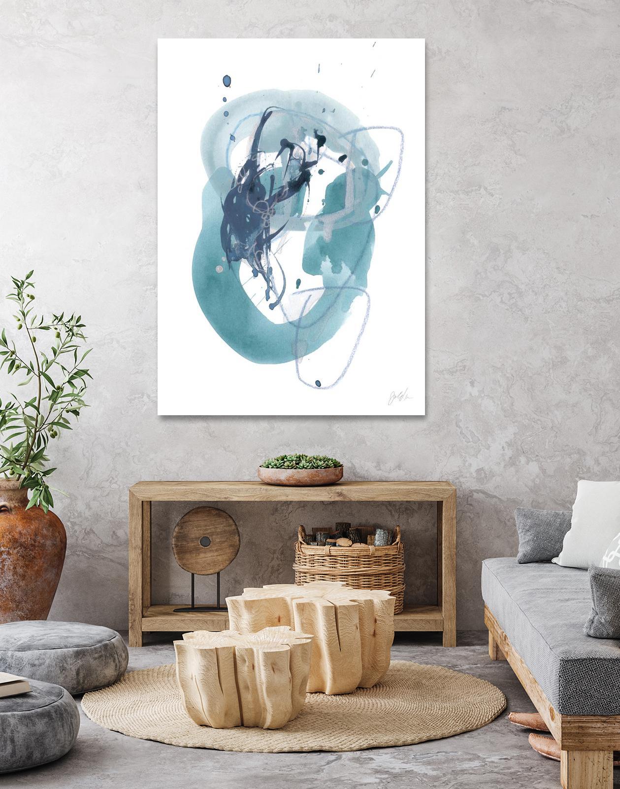 Aqua Orbit IV by June Erica Vess on GIANT ART - blue abstract