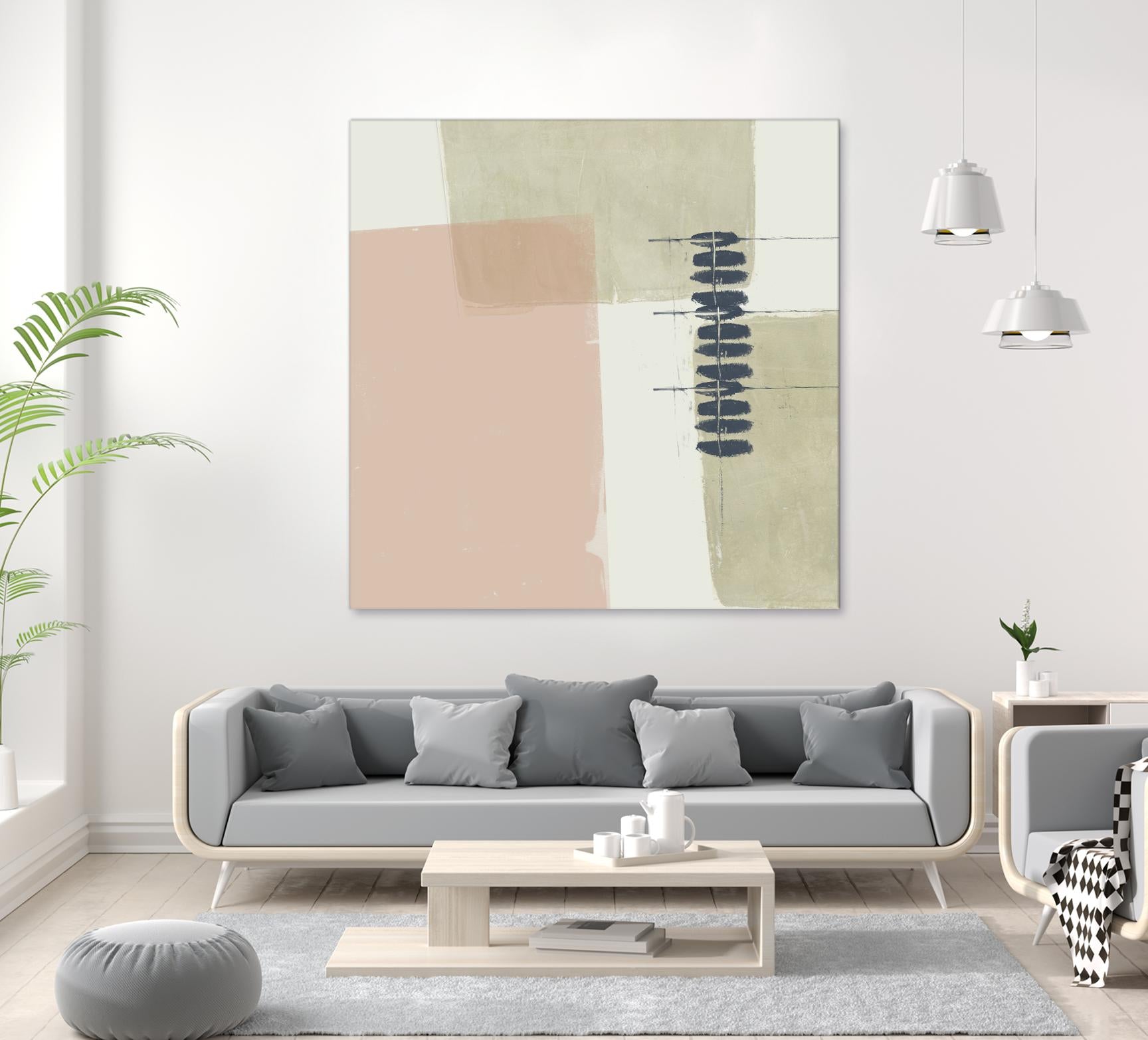 Monotype Abstraction II by Jennifer Goldberger on GIANT ART - pink abstract