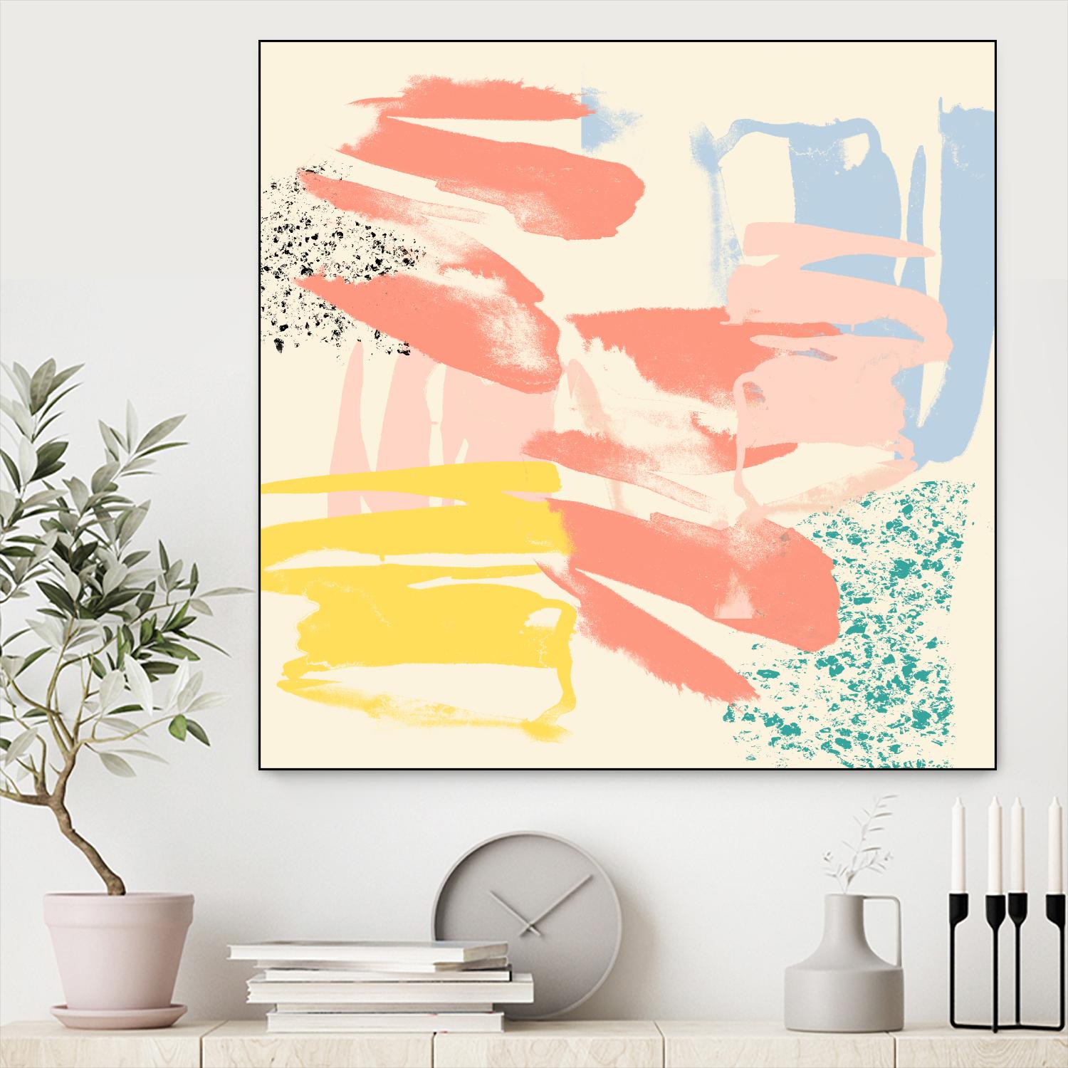 Retro Op II by Jennifer Goldberger on GIANT ART - pink abstract