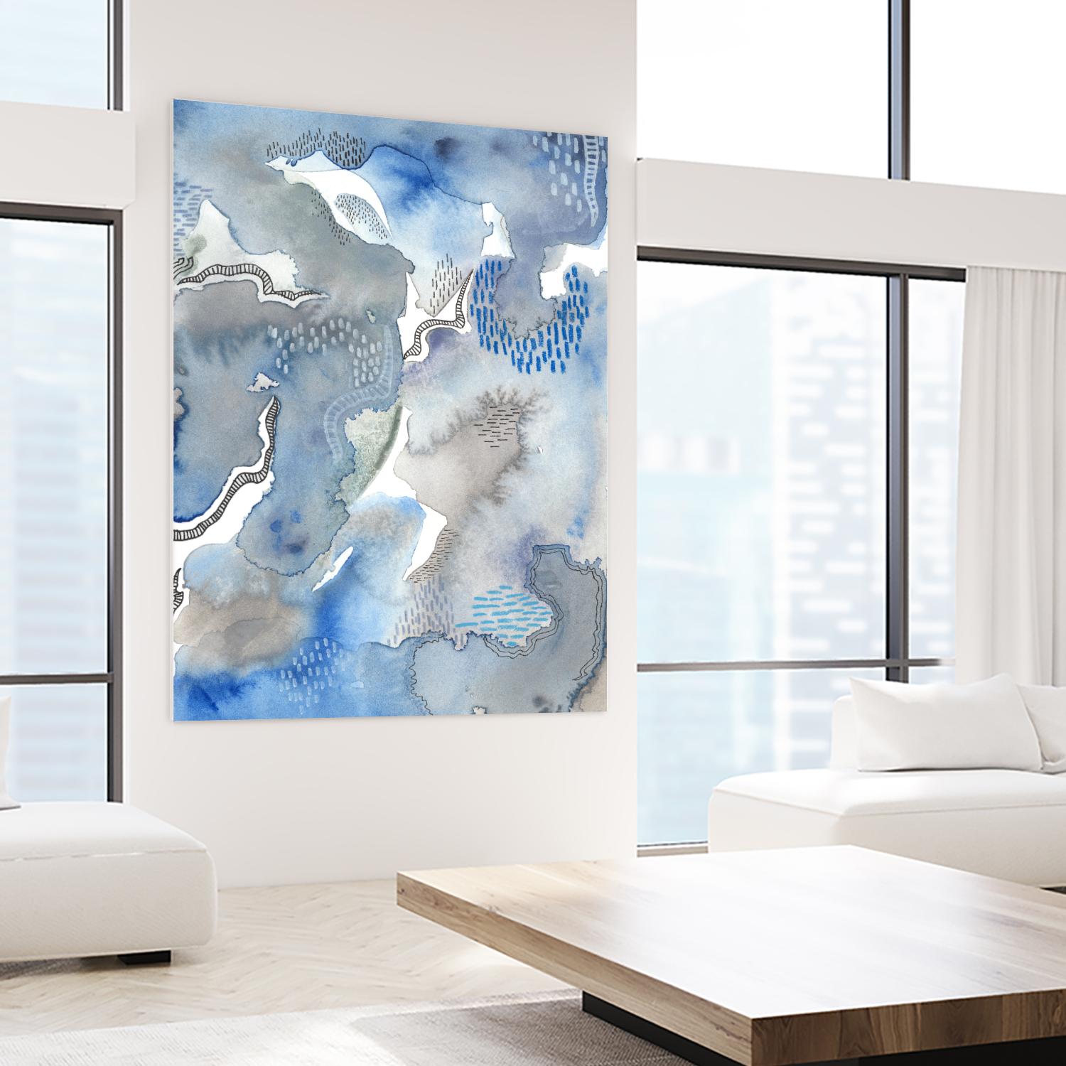 Subtle Blues II by Regina Moore on GIANT ART - blue abstract