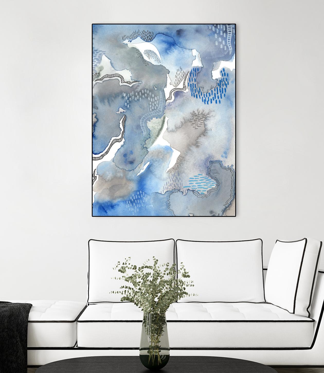 Subtle Blues II by Regina Moore on GIANT ART - blue abstract