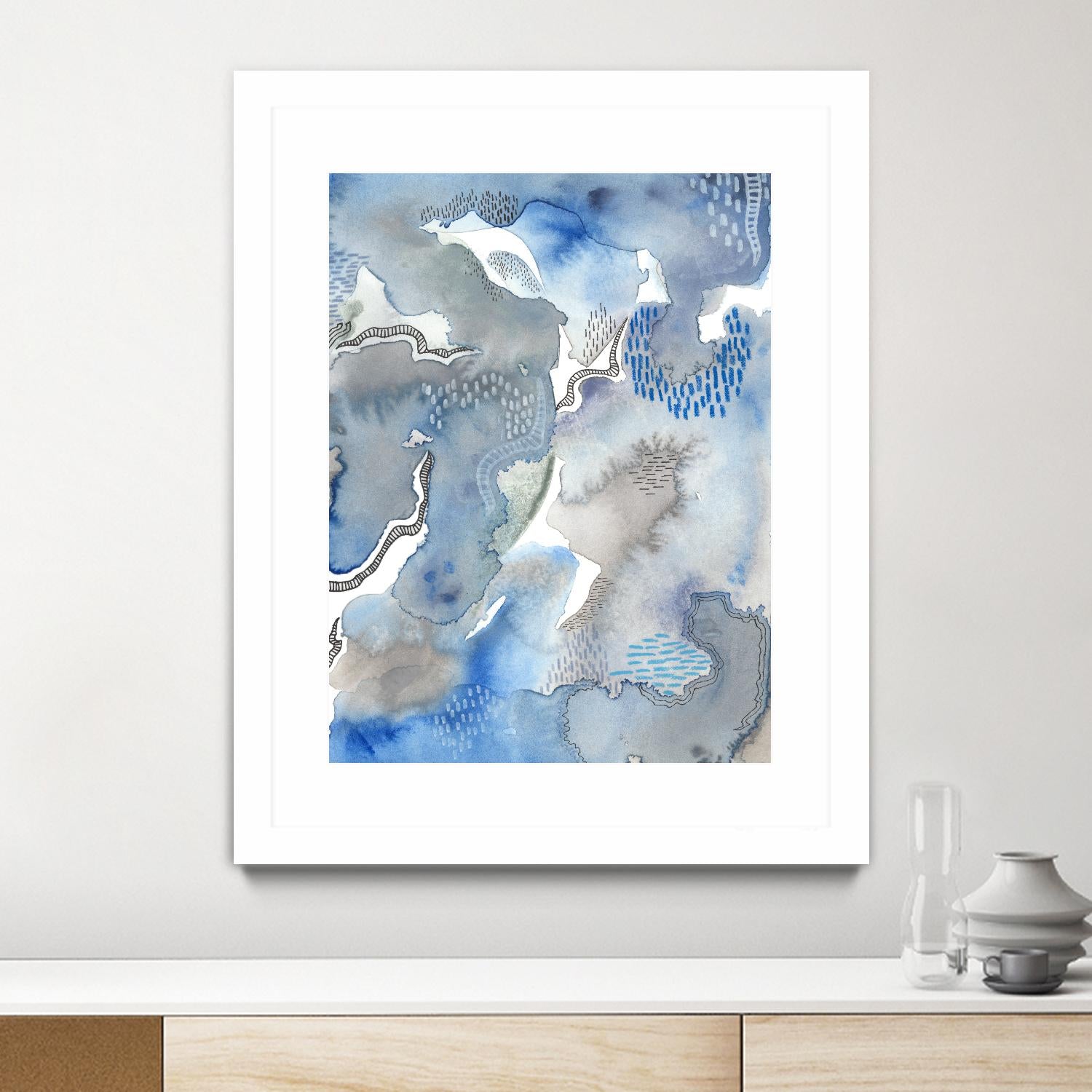 Subtle Blues II by Regina Moore on GIANT ART - blue abstract