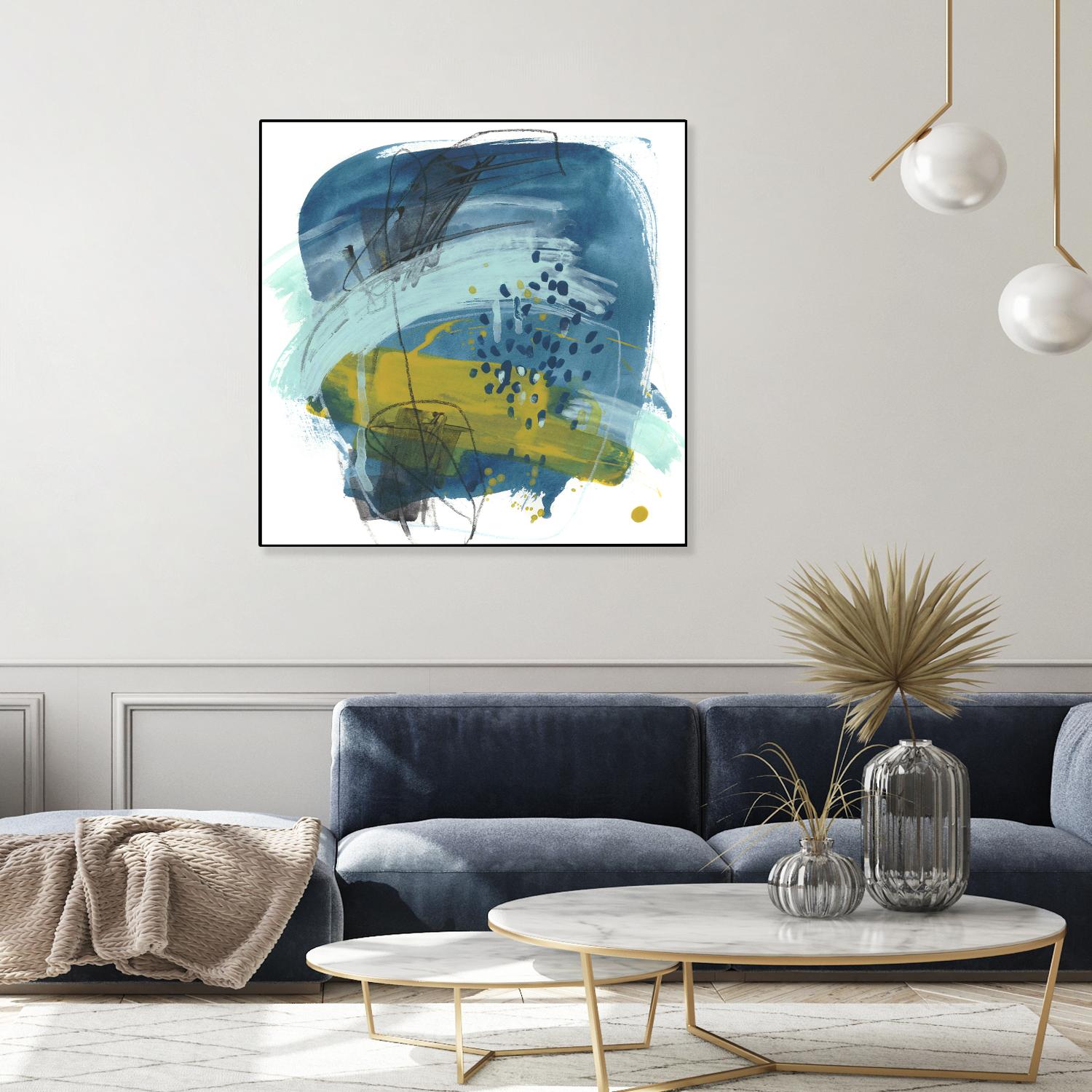 Intuitive Motion IV by June Erica Vess on GIANT ART - blue abstract