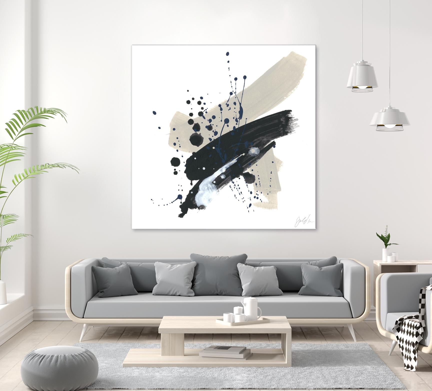 Kanji II by June Erica Vess on GIANT ART - blue abstract